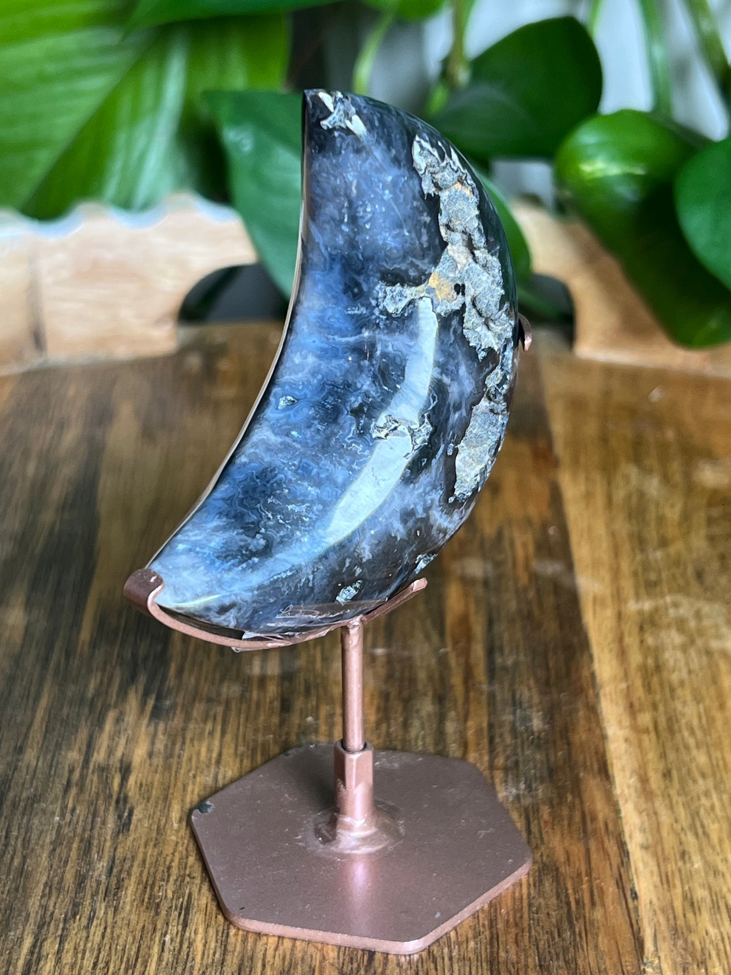 Blue Plume Agate Moon VB
