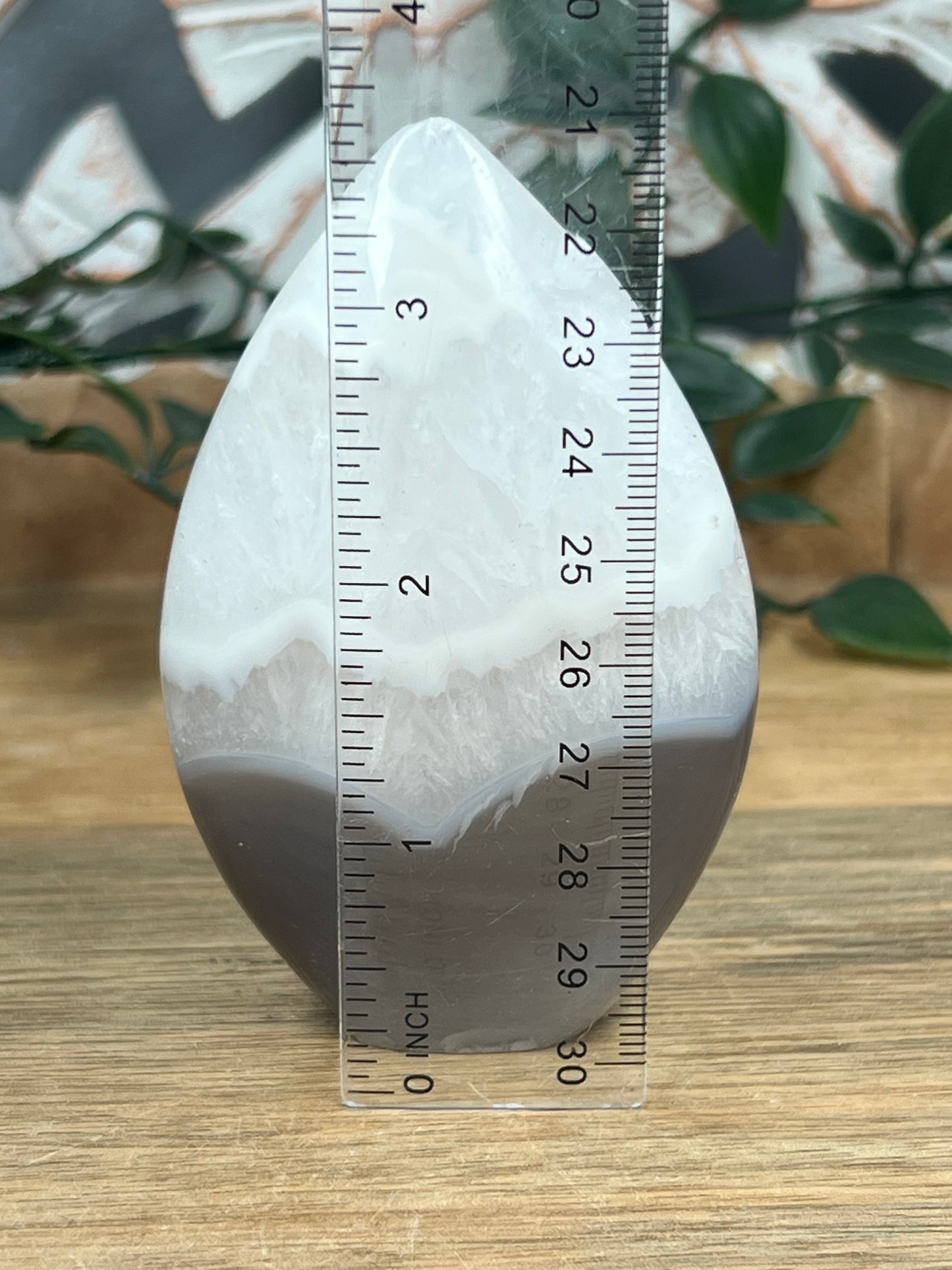 Blue Grey Lace Agate Flame