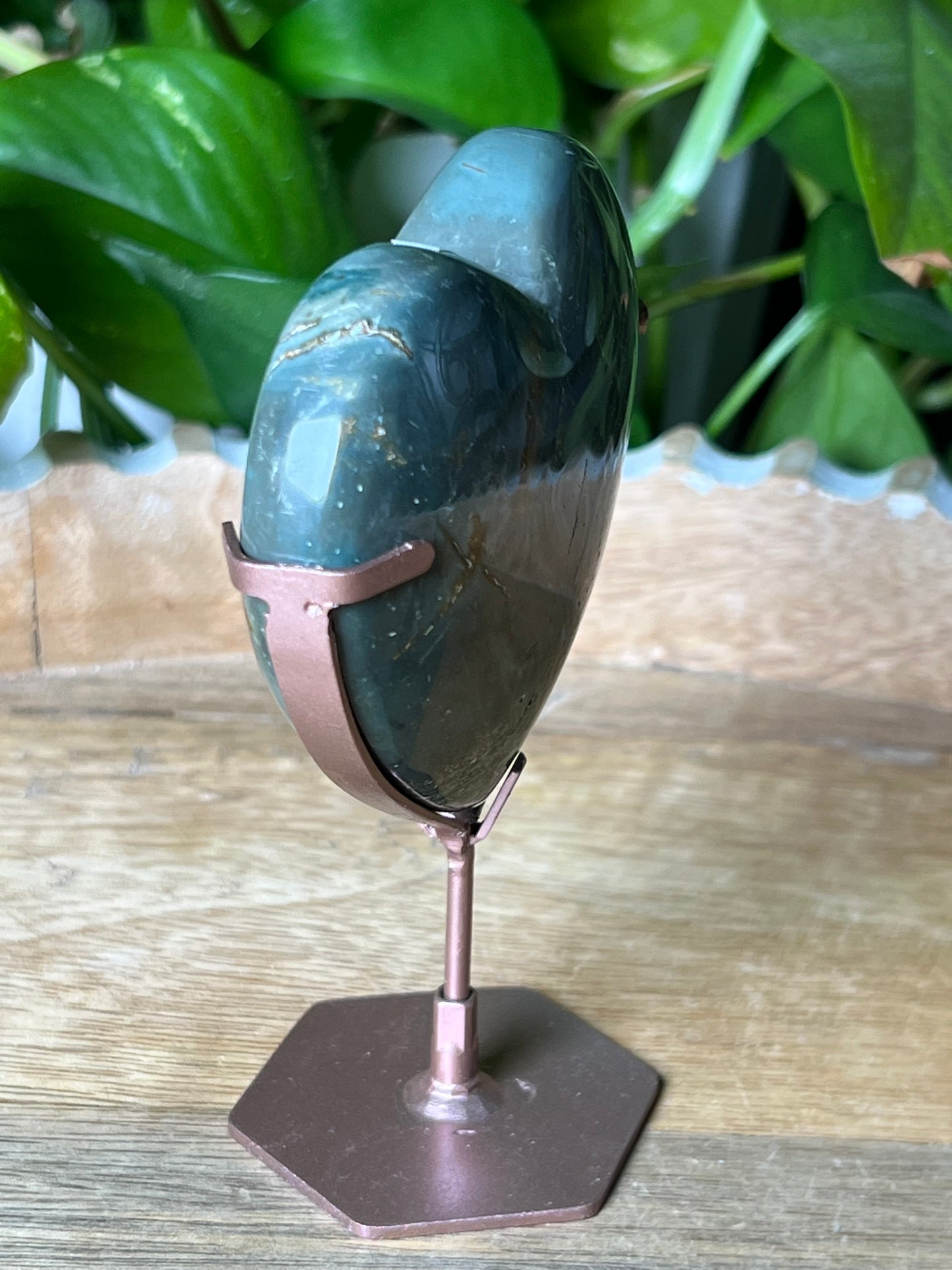 Blue Green Jasper Heart