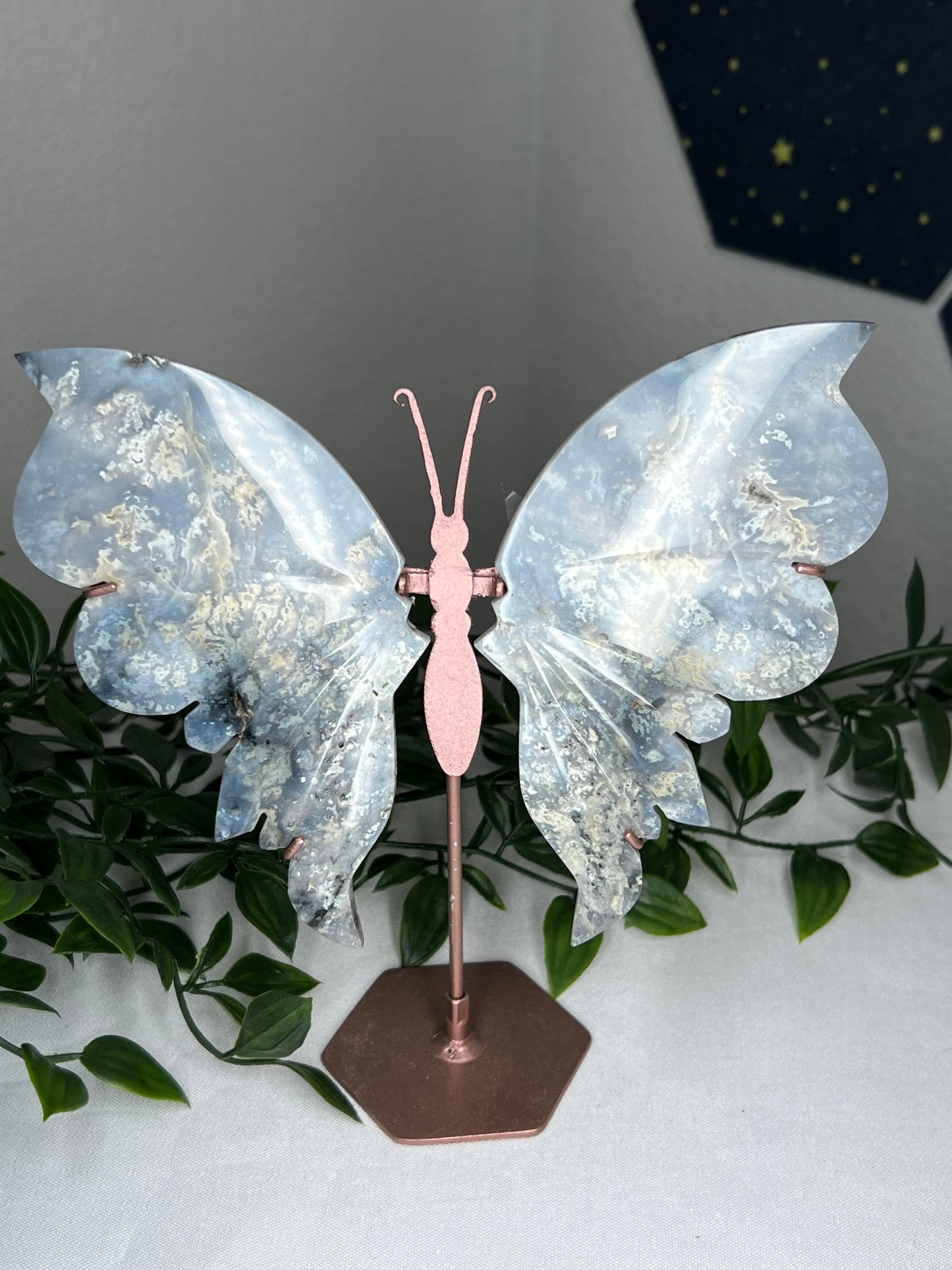 Blue Plume Agate Wings