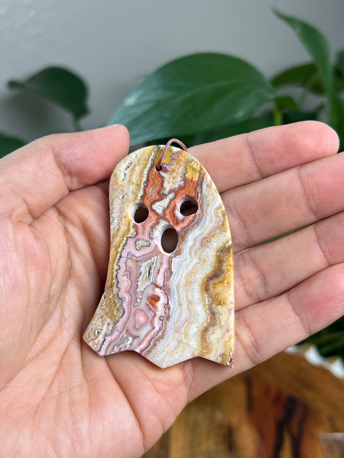 Crazy Lace Agate Ornament Ghost: DL