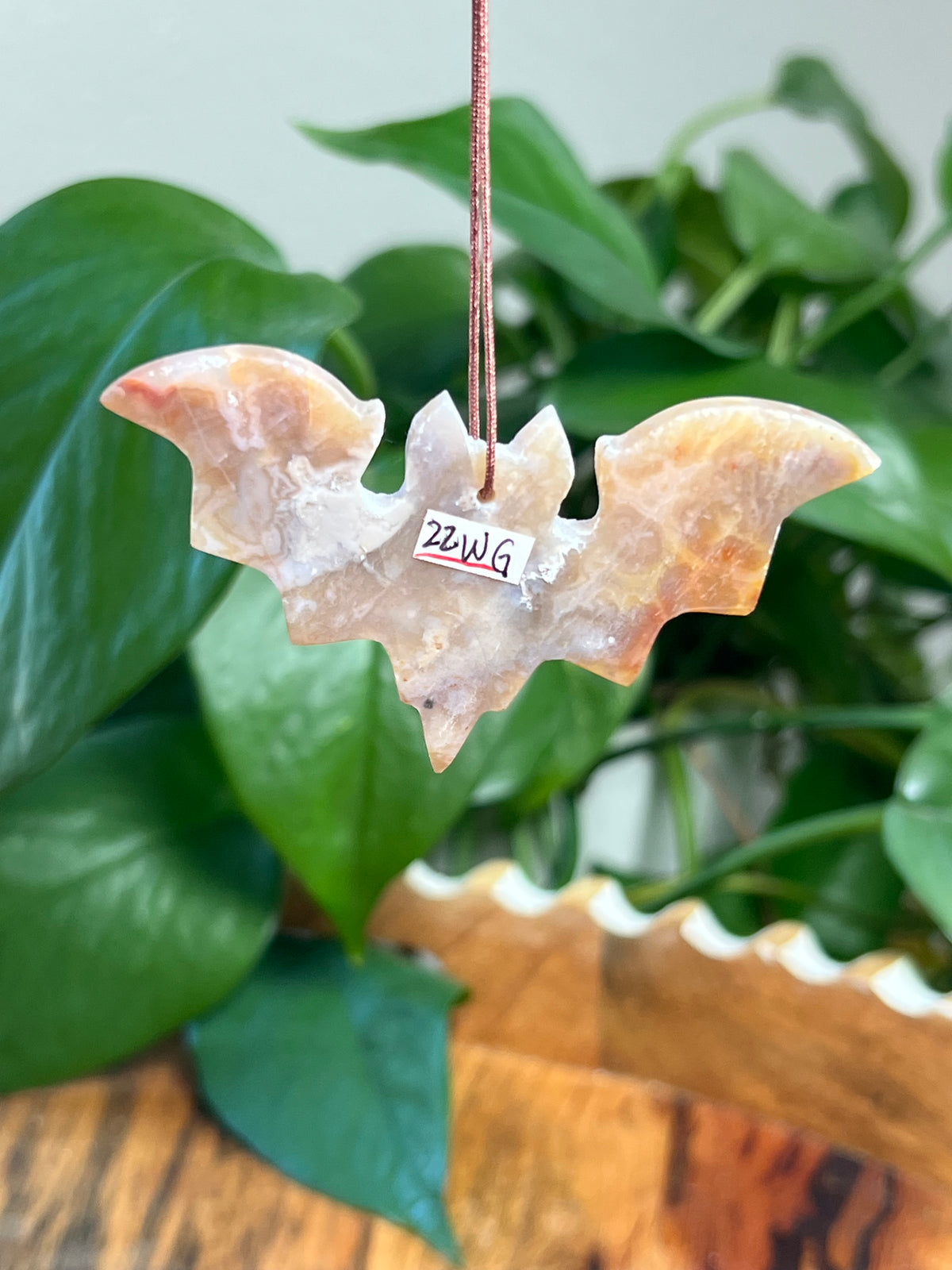 Sumatra Plume Agate Bat Ornaments