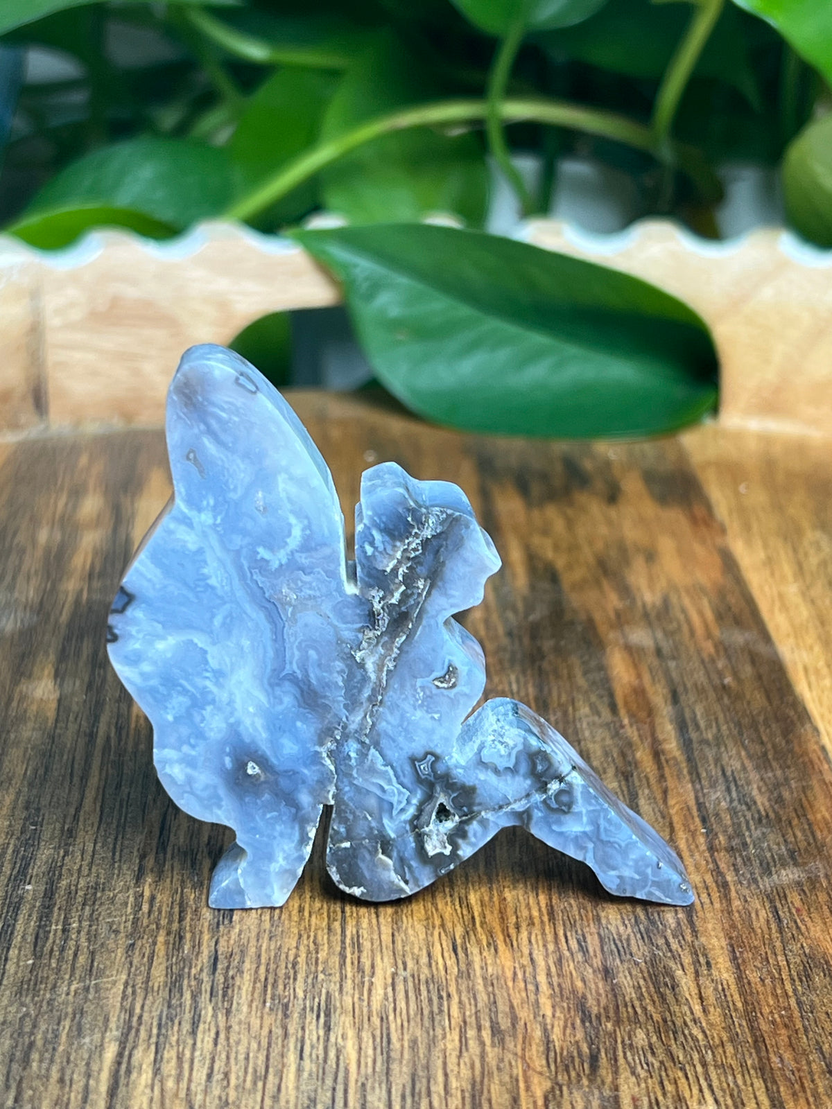Blue Plume Agate Pixie Fairy: PS