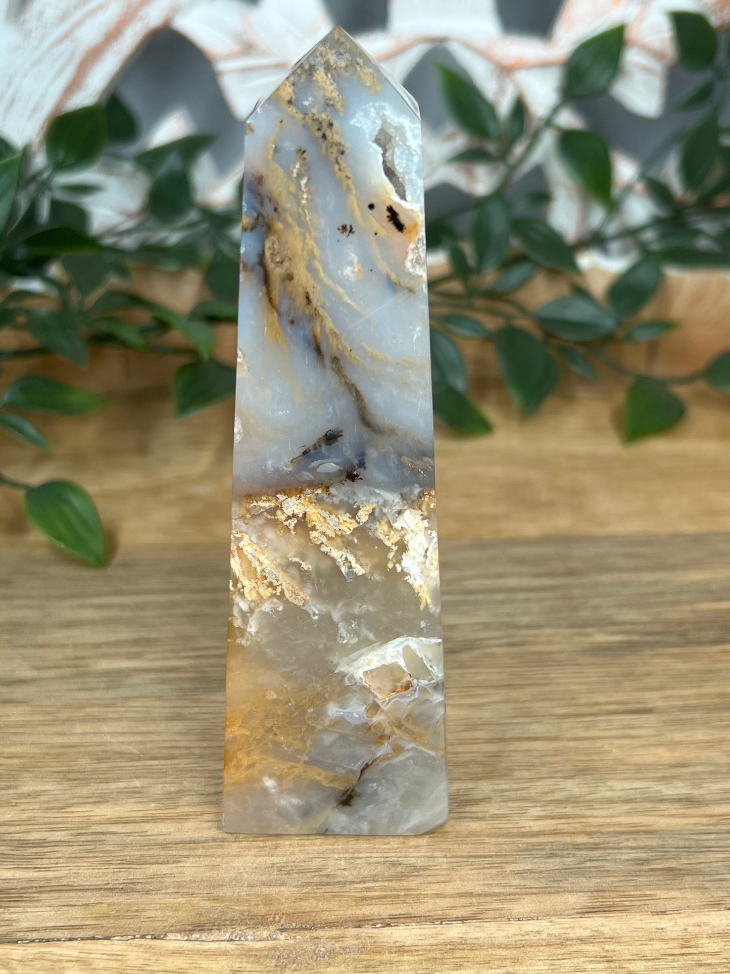 Dendritic Tiger Agate Tower