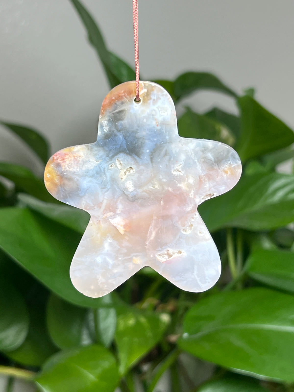 Rainbow Plume Agate Ornament Gingerbread: AR