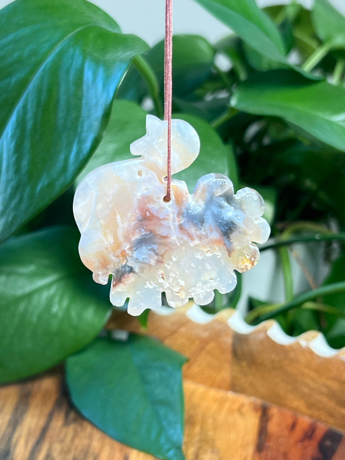 Rainbow Plume Agate Turkey Ornaments