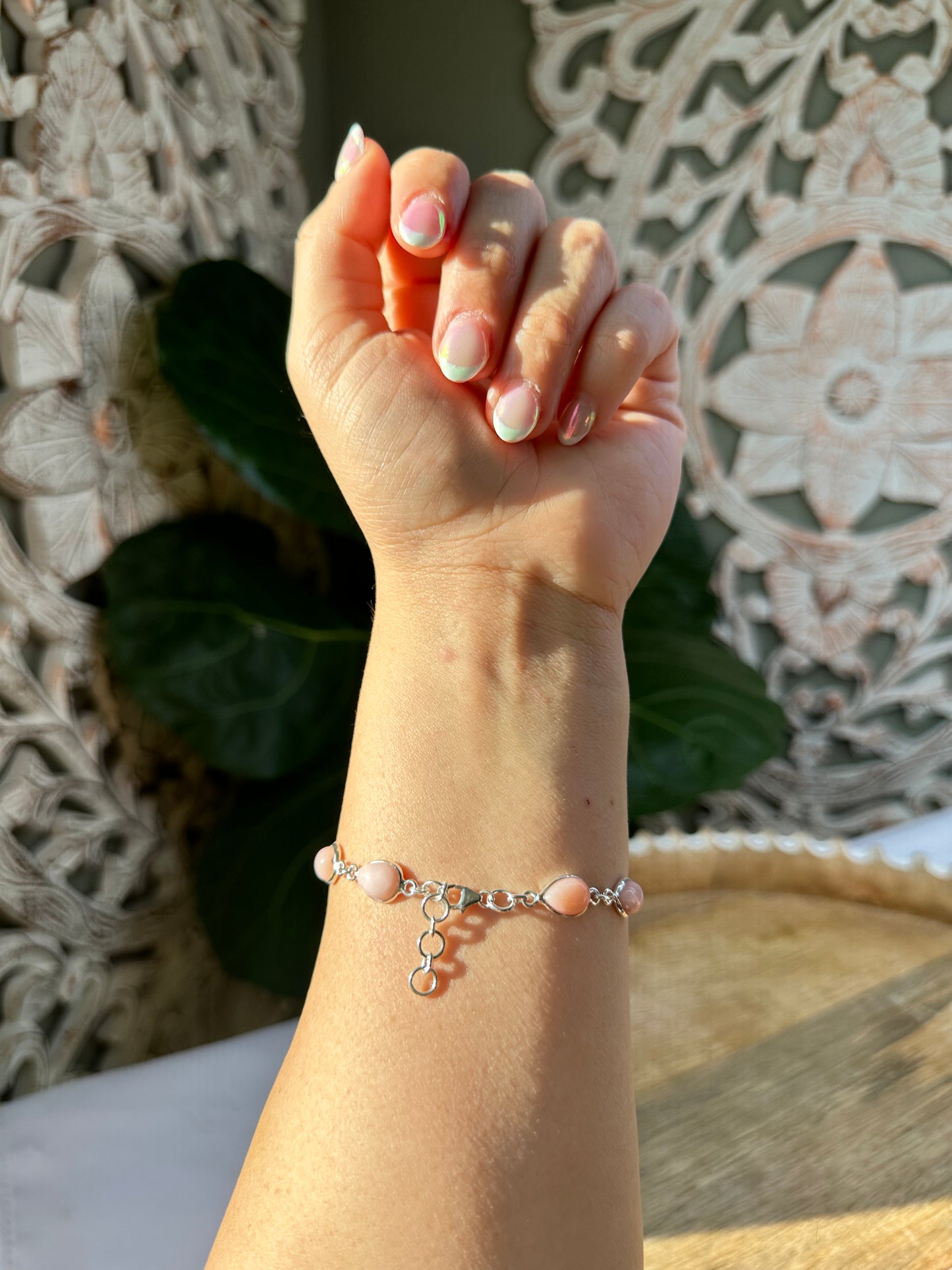 Australian Pink Opal Infinity Bracelet