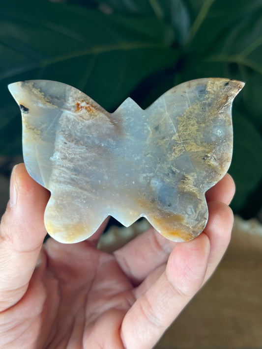 Dendritic Tiger Agate Butterfly