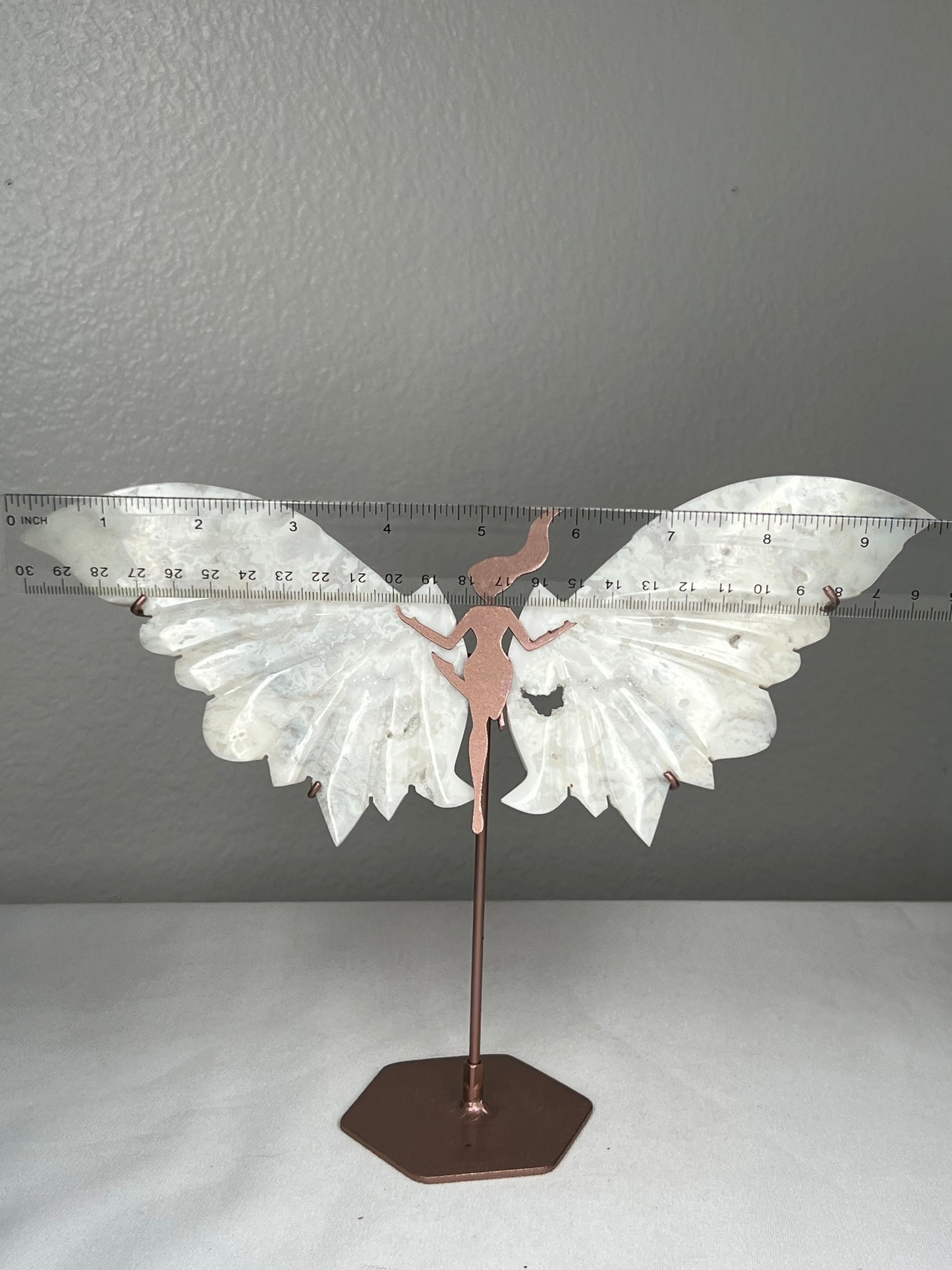 White Plume Agate Fairy Wings