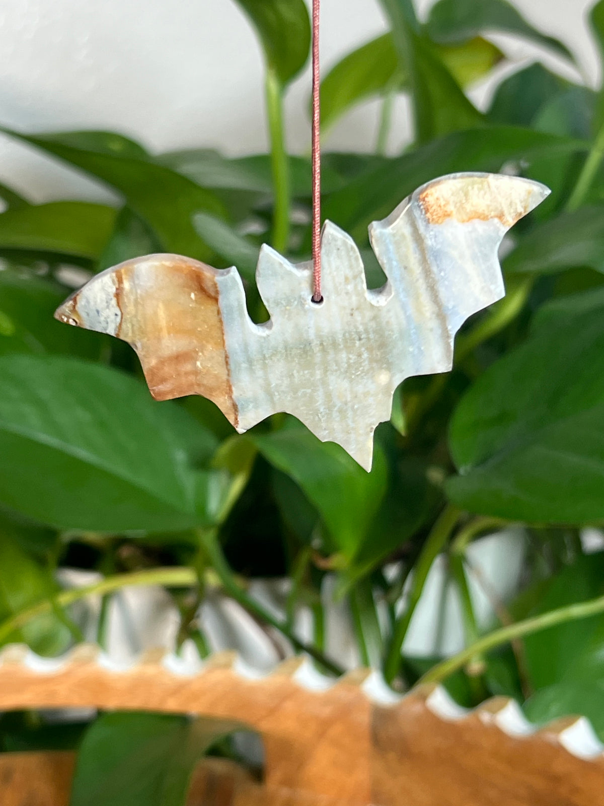 Blue Green Jasper Bat Ornaments