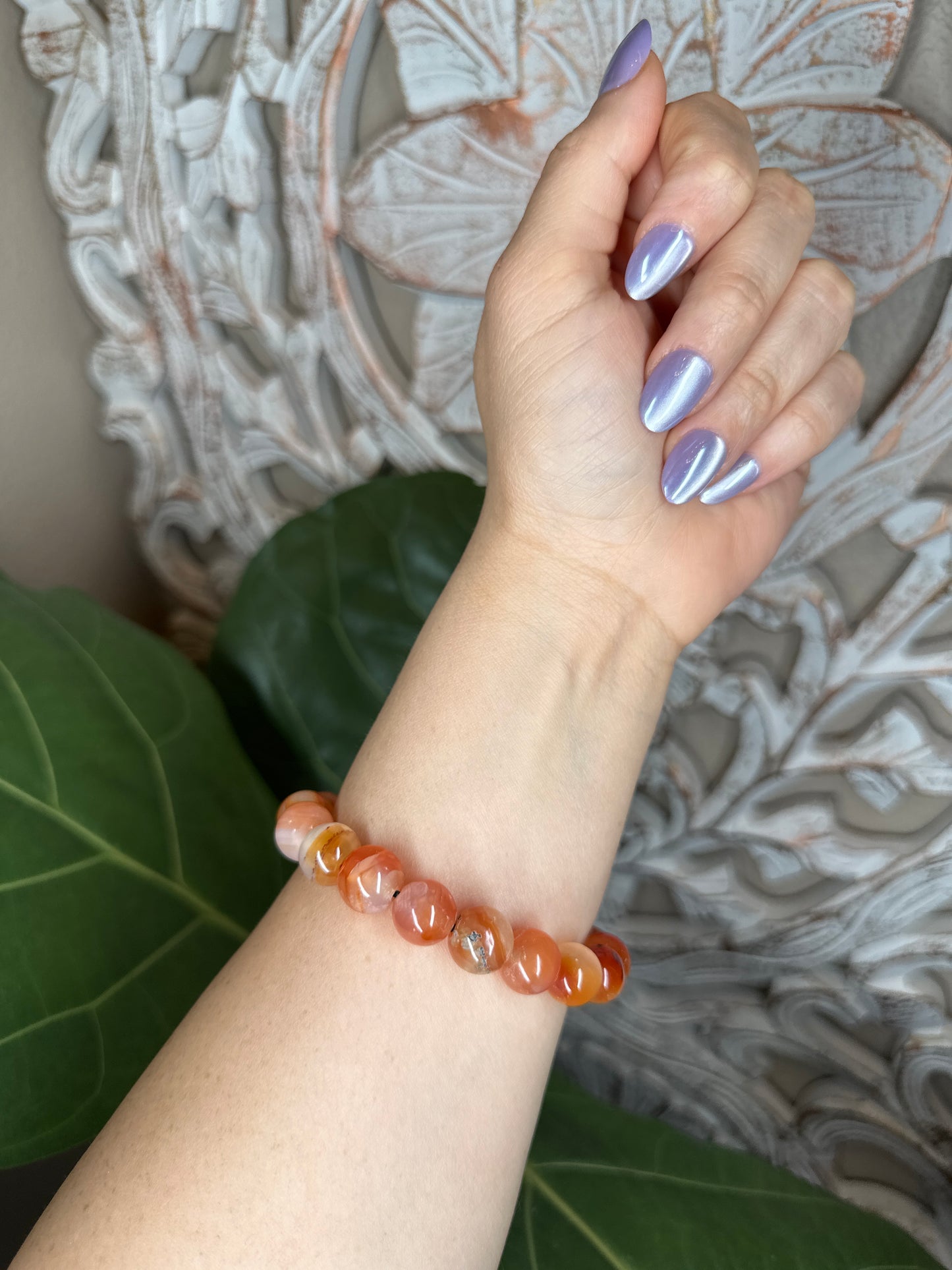 Carnelian Beaded Bracelet (12mm)