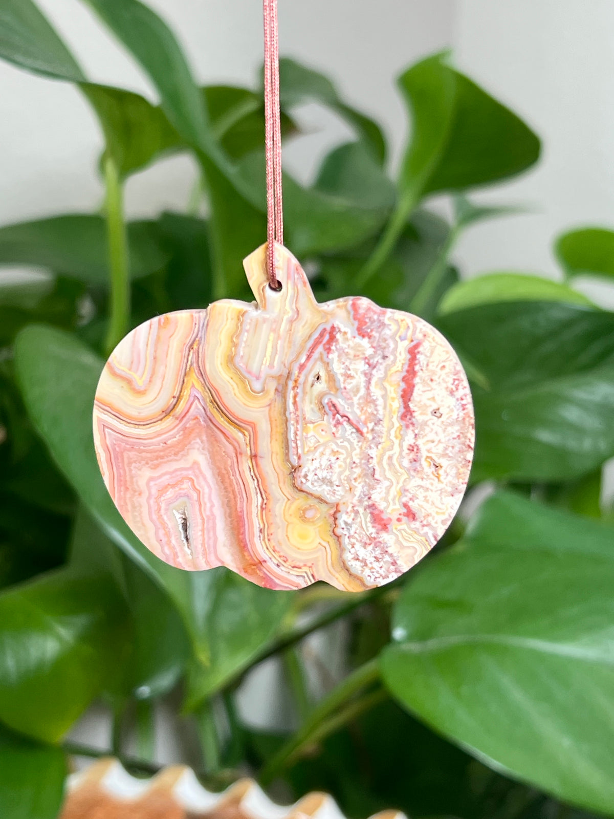 Crazy Lace Agate Ornament Pumpkin: PO