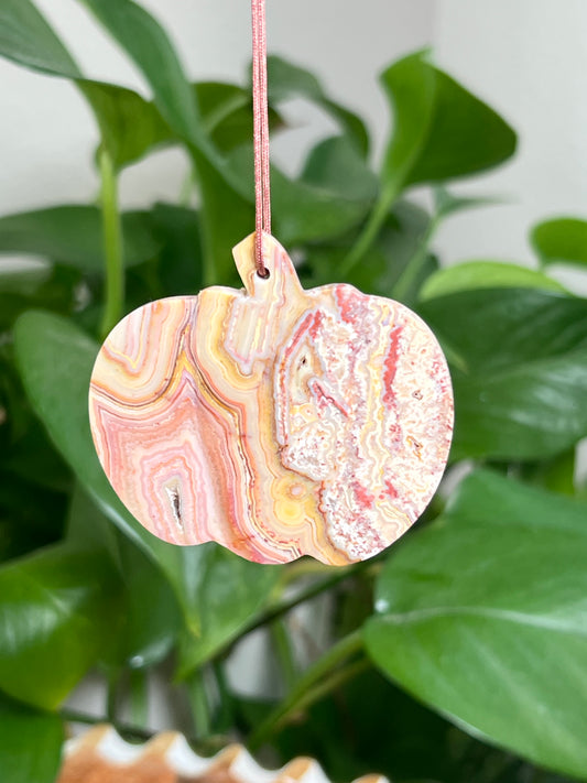 Crazy Lace Agate Ornament Pumpkin: PO