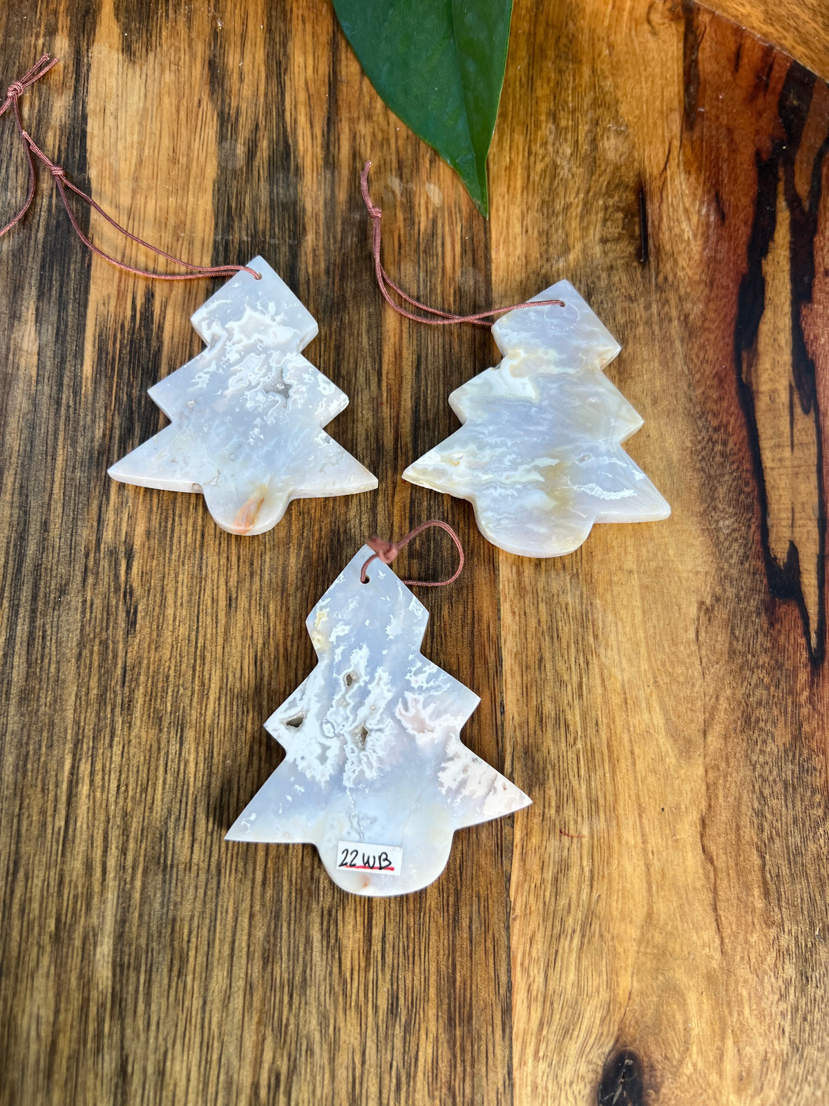 Winter Plume Agate Tree Ornaments