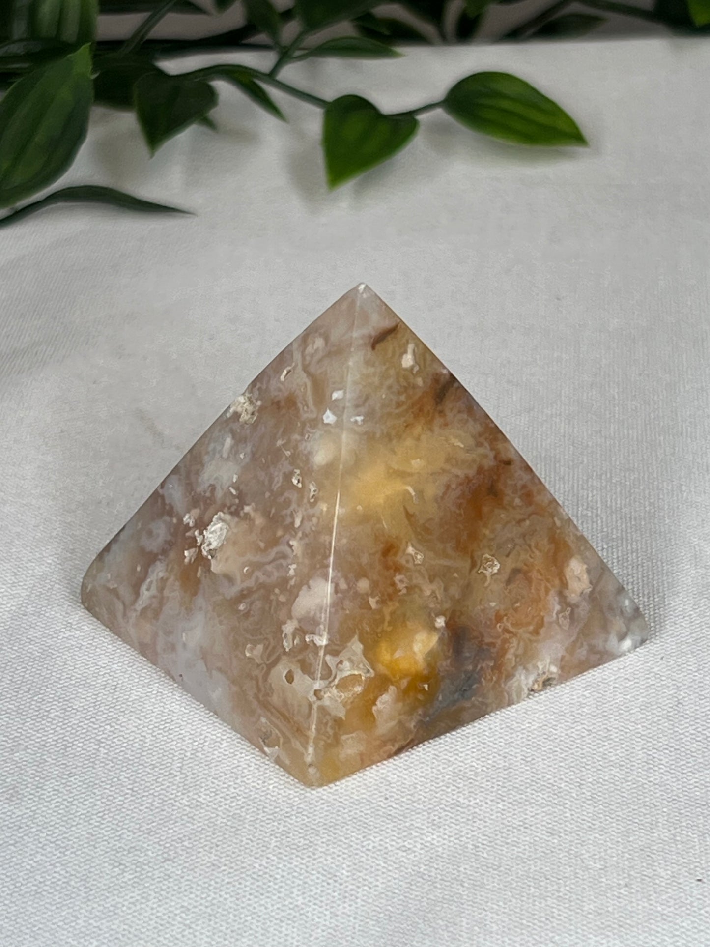 Rainbow Plume Agate Pyramid