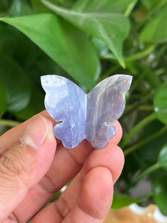 Purple Chalcedony 3D Mini Butterfly: DE