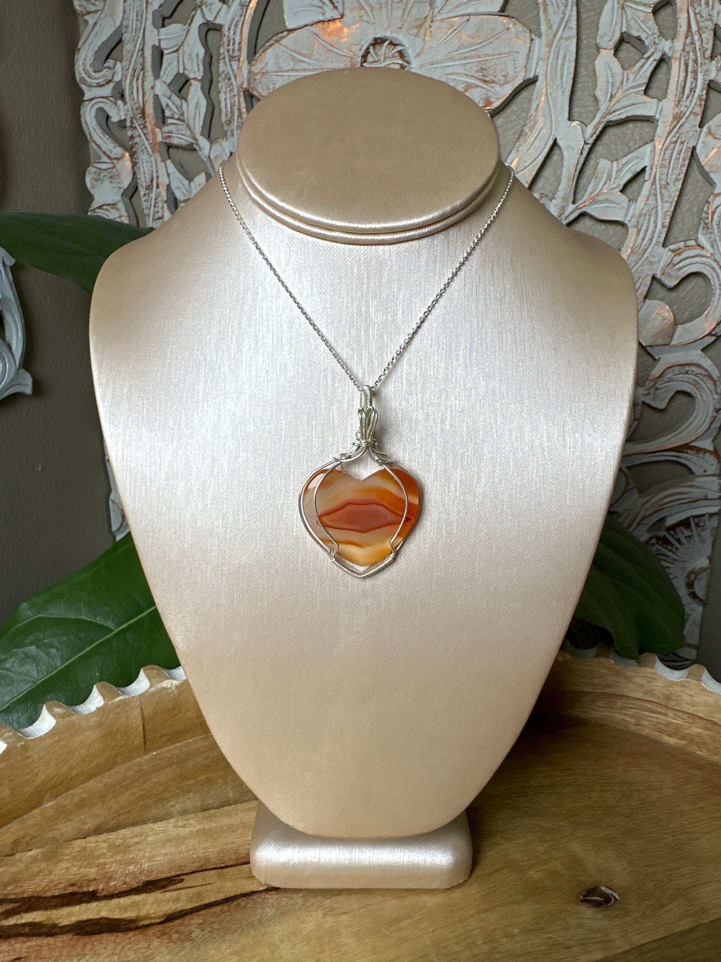 Carnelian Wire Wrapped Necklace