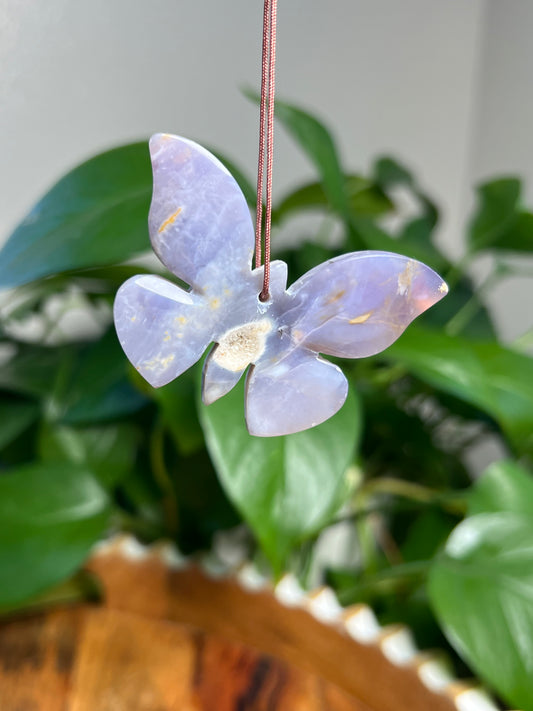 Purple Chalcedony Ornament Butterfly: W
