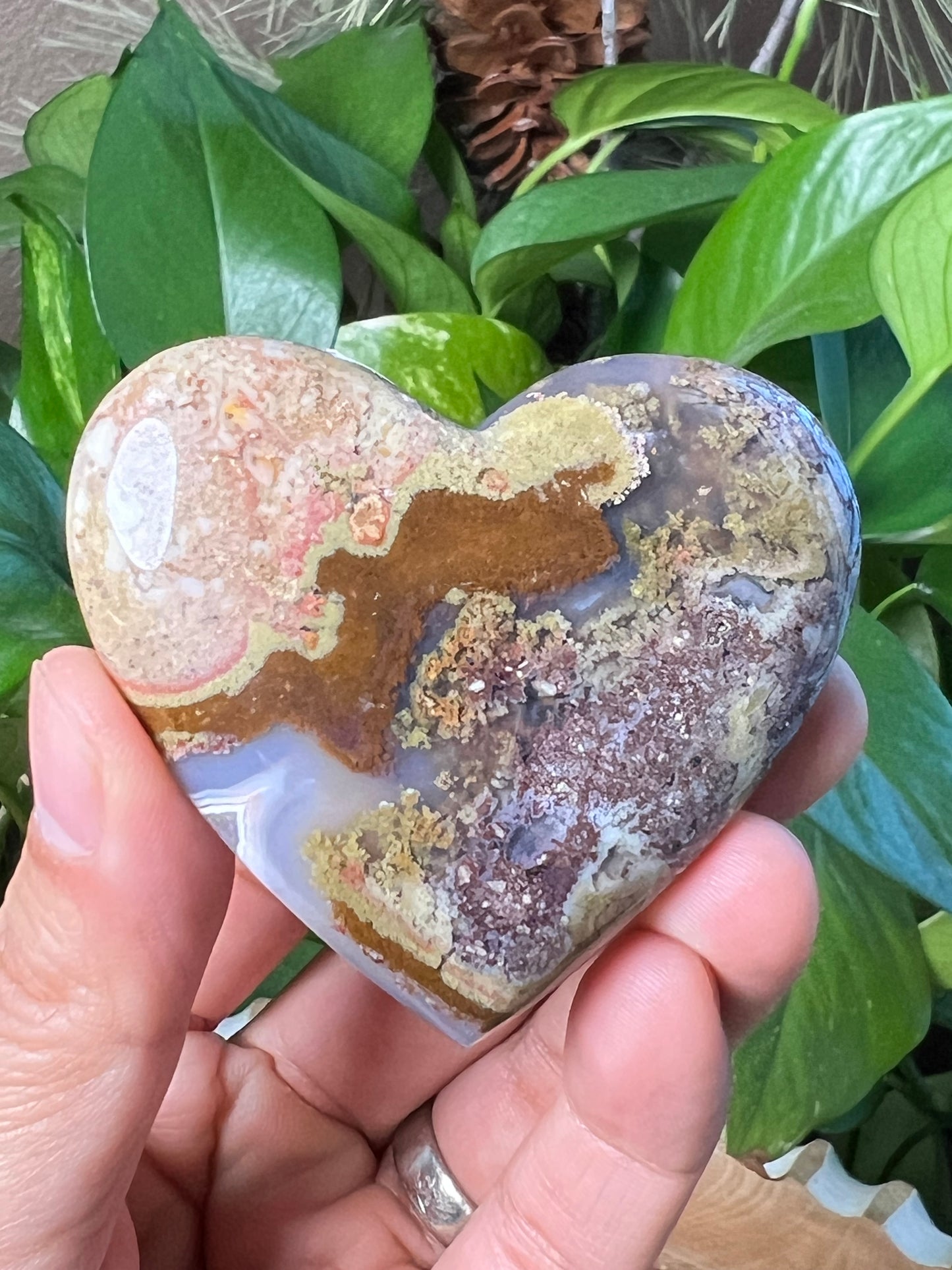 Scenic Moss Agate Heart