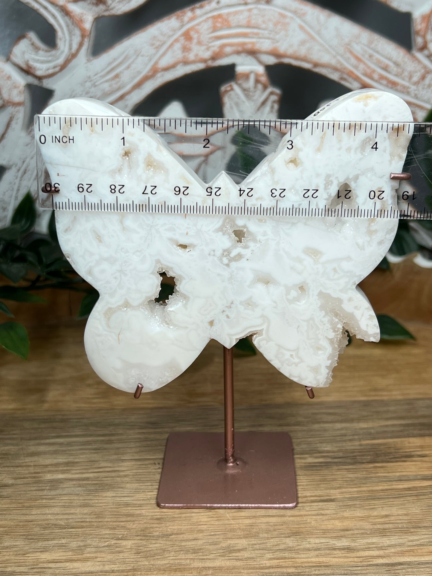 White Plume Agate Butterfly