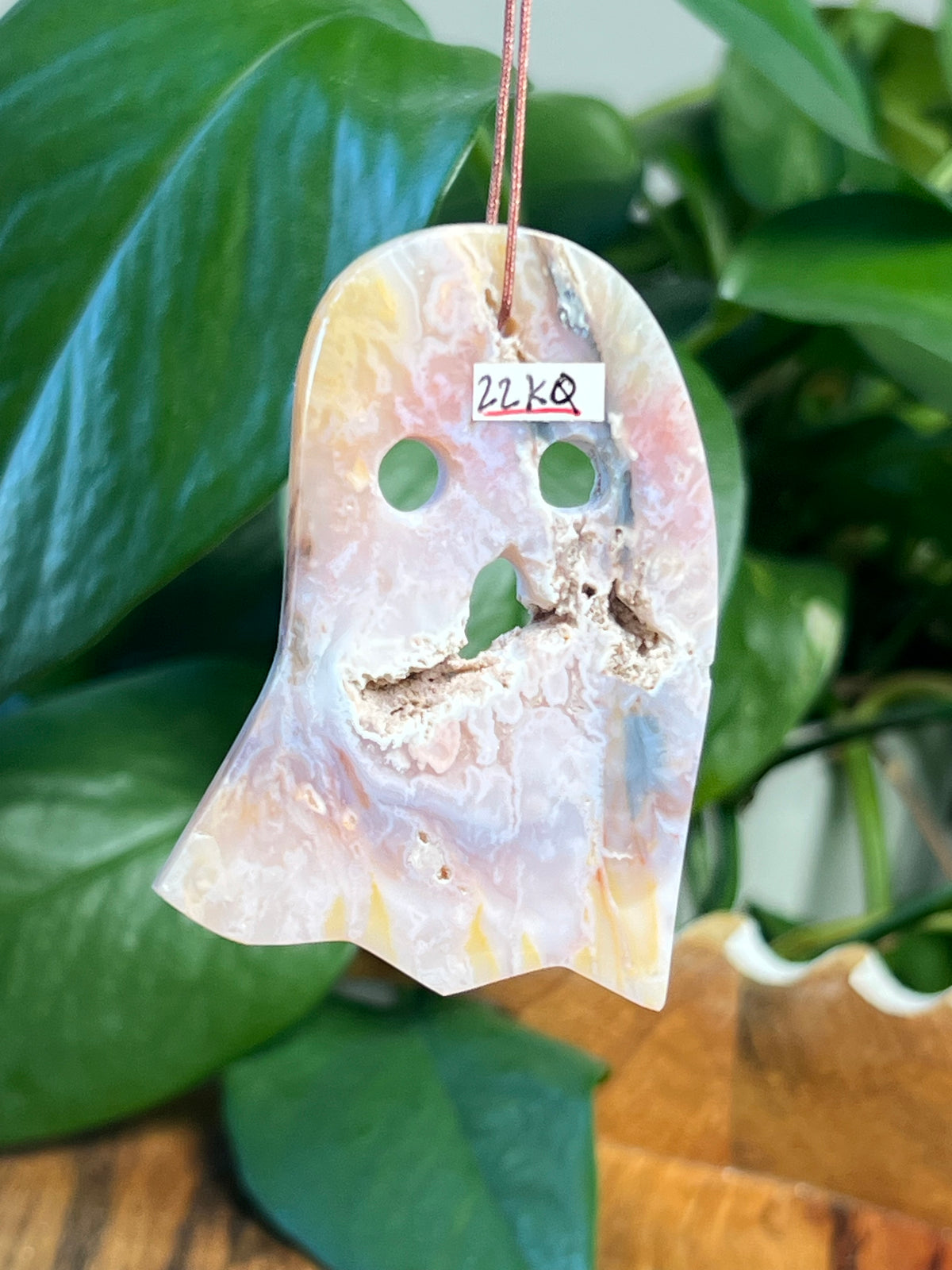Rainbow Plume Agate Ghost Ornaments