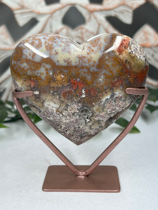 Scenic Moss Agate Heart