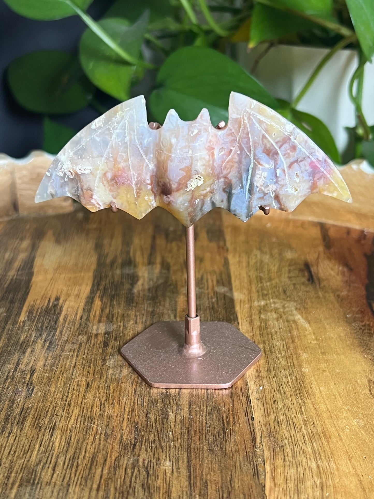 Rainbow Plume Agate Bat