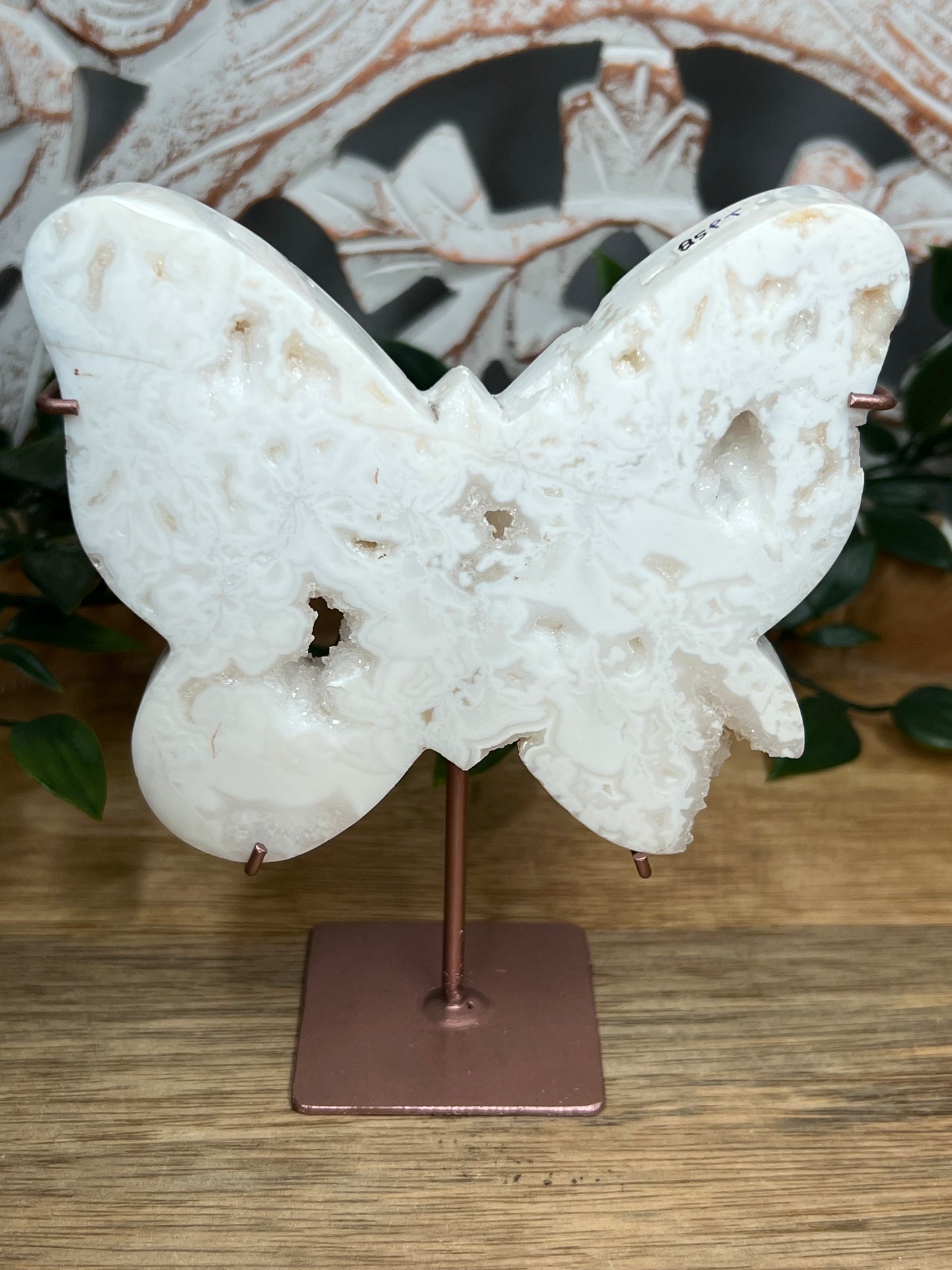 White Plume Agate Butterfly