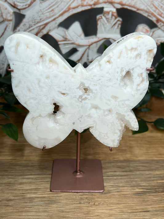 White Plume Agate Butterfly