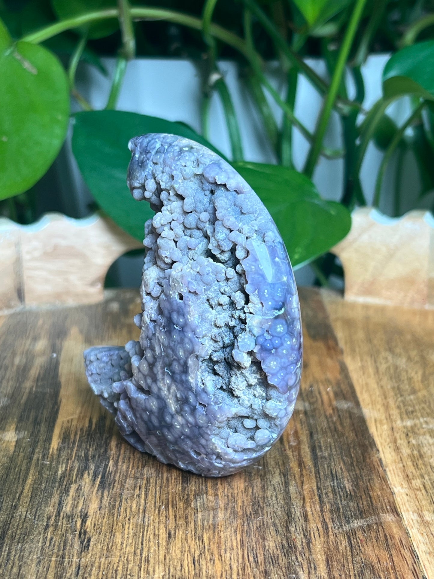 Grape Agate Self-Standing Moon: GB