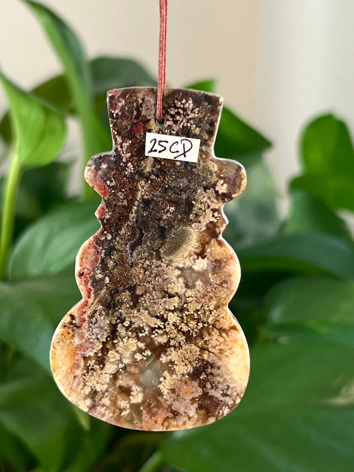 Scenic Moss Agate Snowman Ornaments