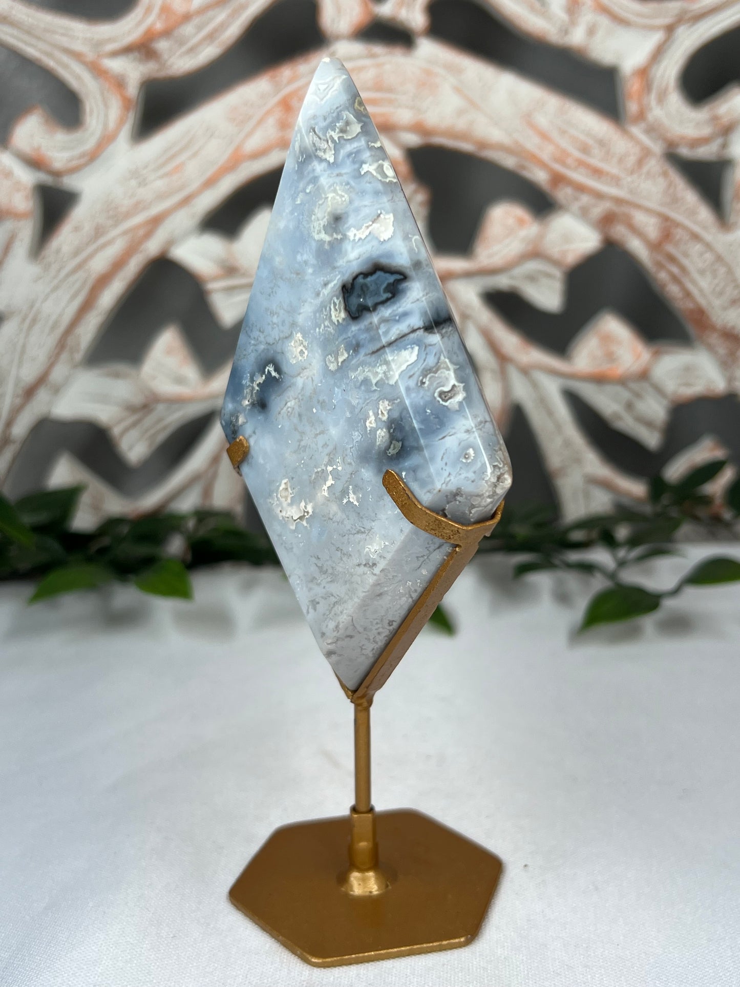 Blue Plume Agate Diamond