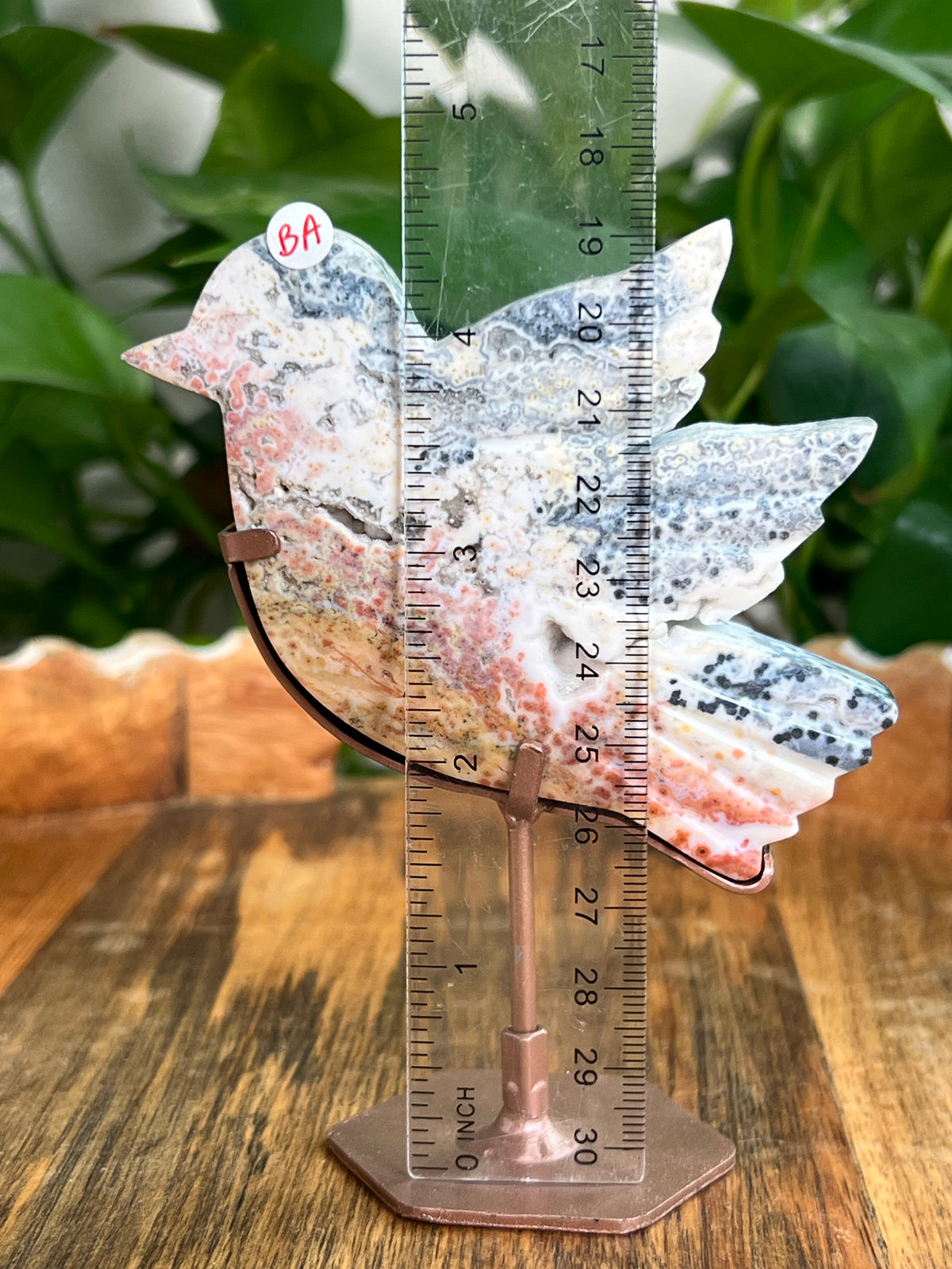 Sea Jasper On Metal Stand Birds