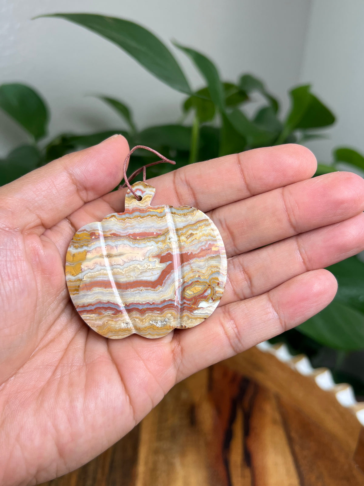 Crazy Lace Agate Ornament Pumpkin: PN