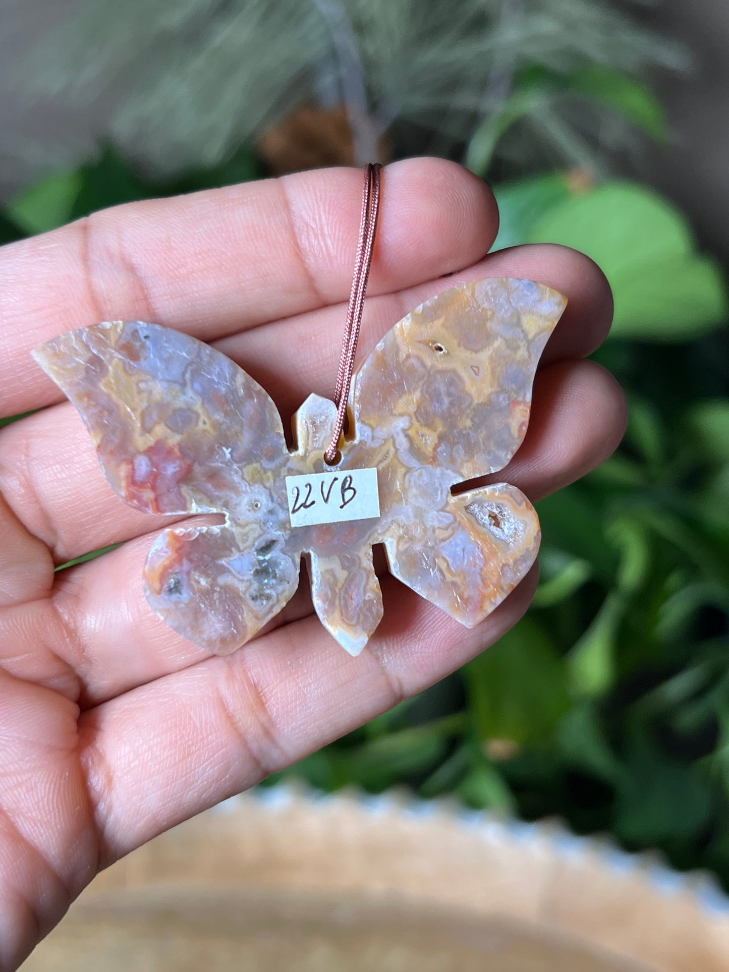 Sumatra Agate Butterfly Ornament
