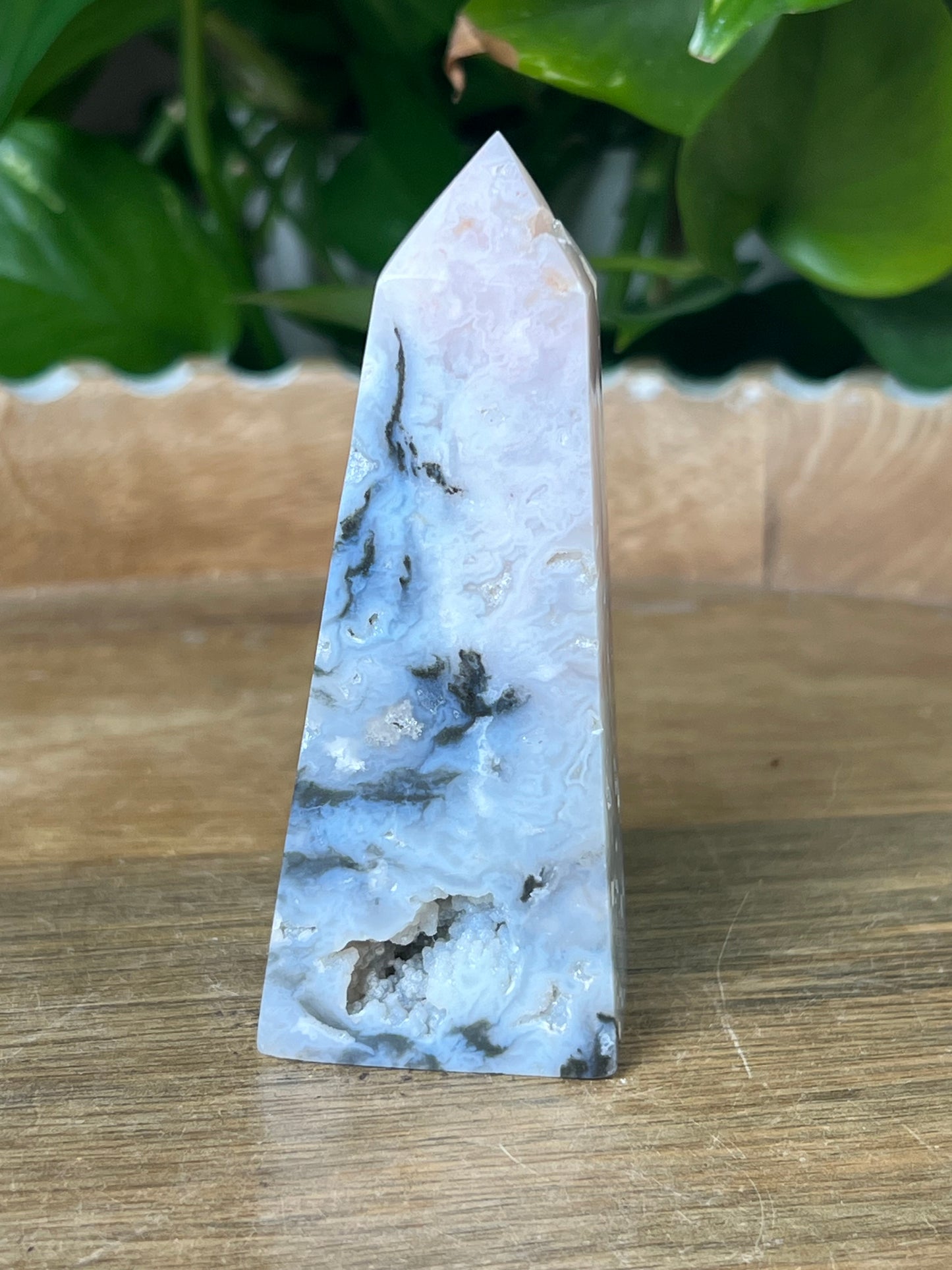 Rainbow Plume Agate Tower