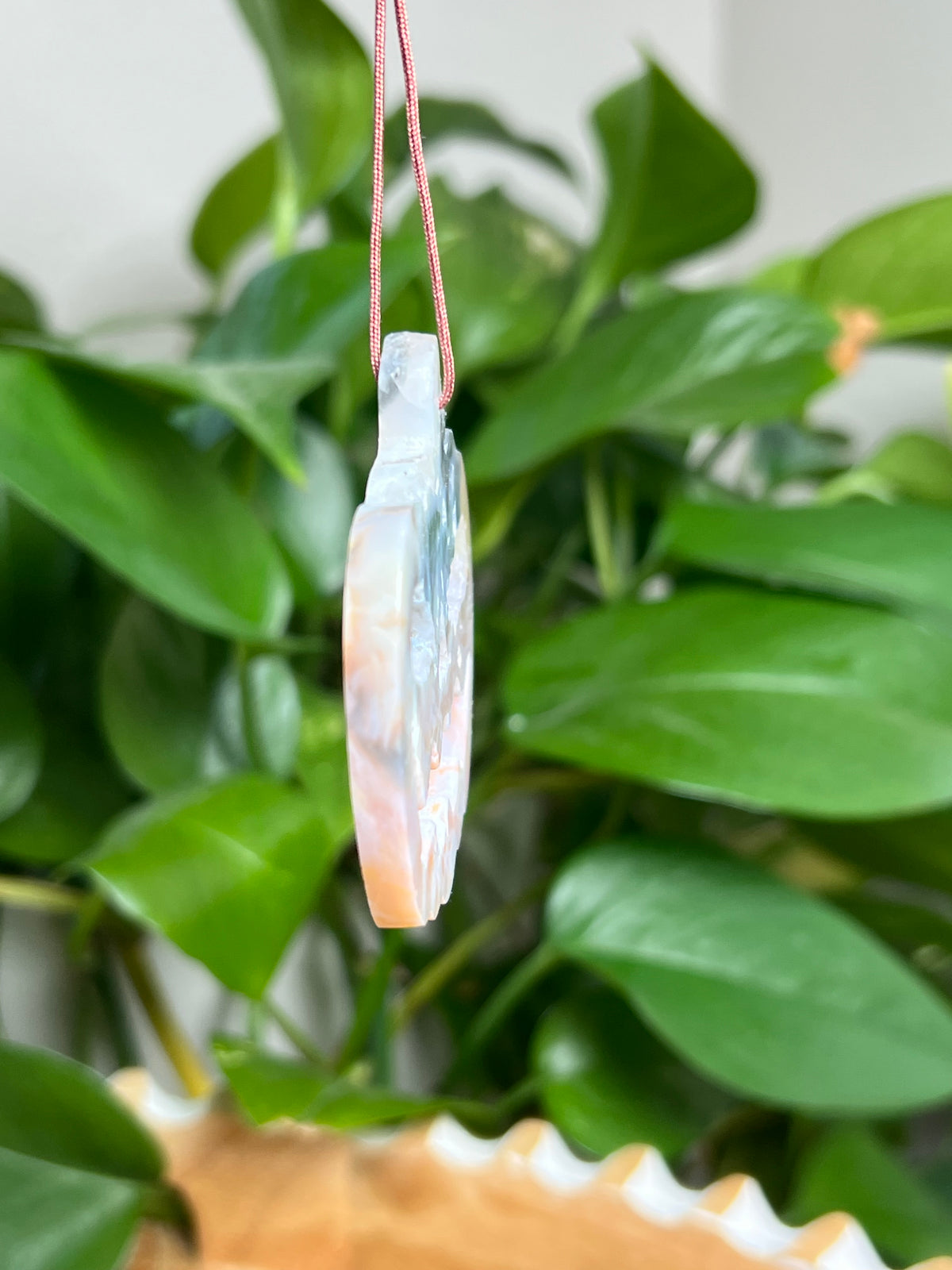 Rainbow Plume Agate Ornament Pumpkin: AH