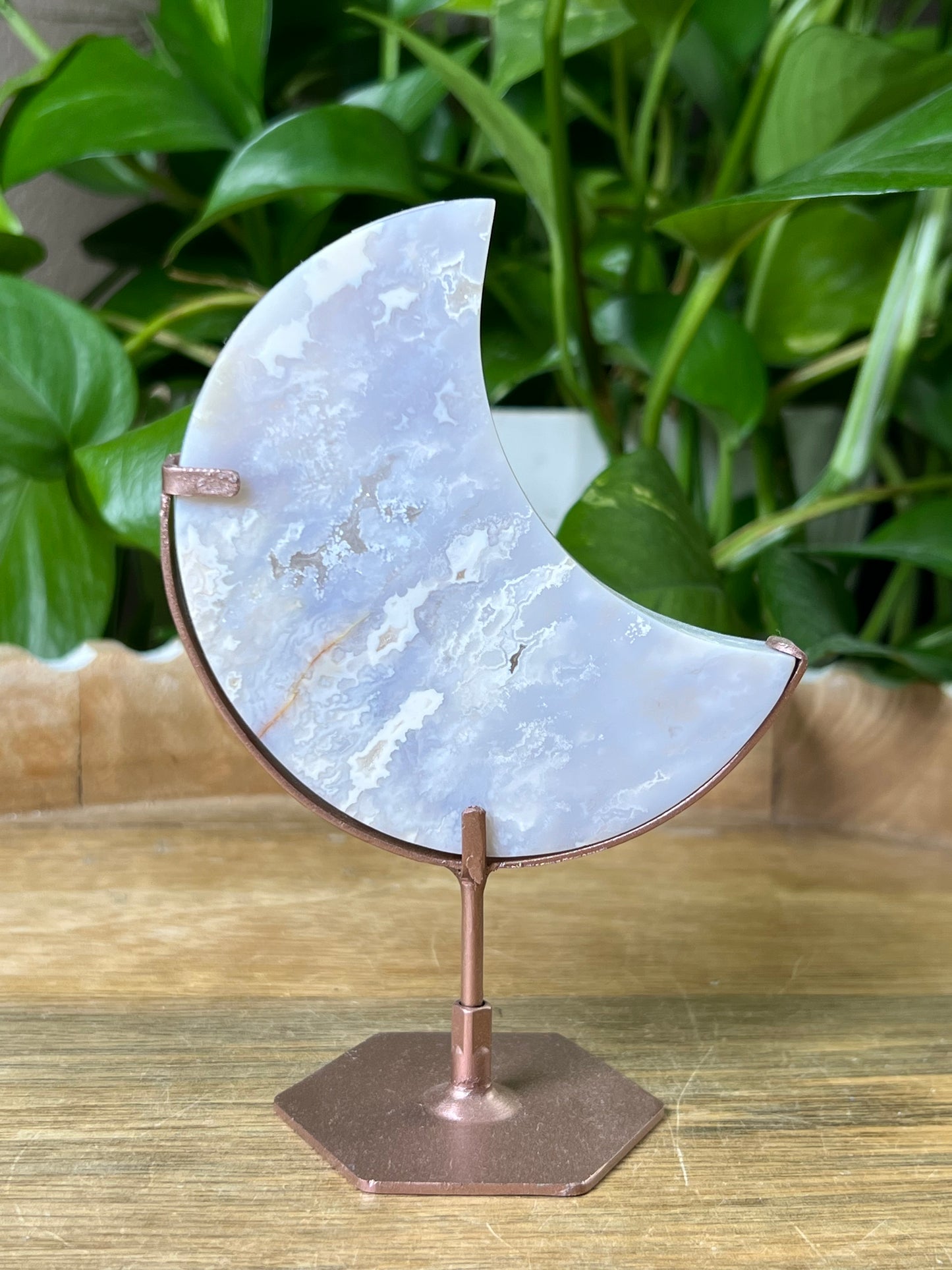 Winter Plume Agate Moon