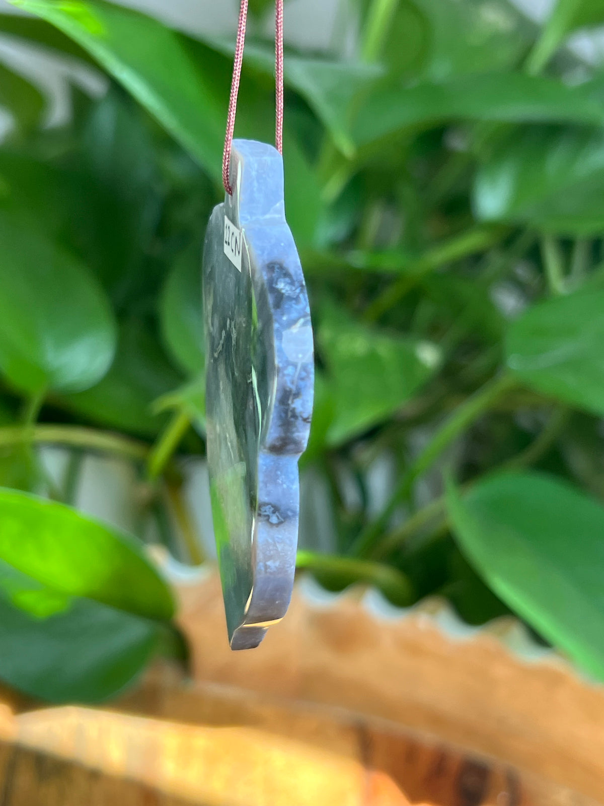 Blue Plume Agate Ornament Acorn: CN