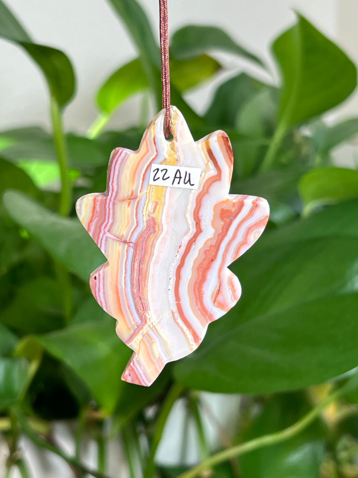 Crazy Lace Agate Leaf Ornaments