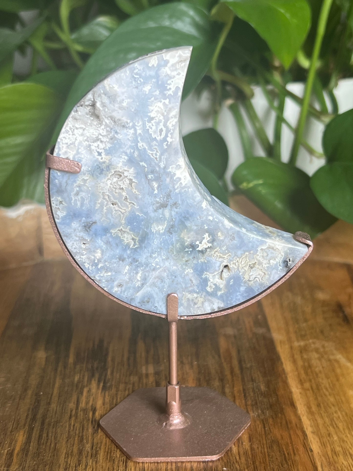 Blue Plume Agate Moon KZ