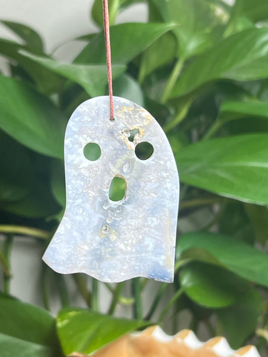 Blue Plume Agate Ornament Ghost: BA