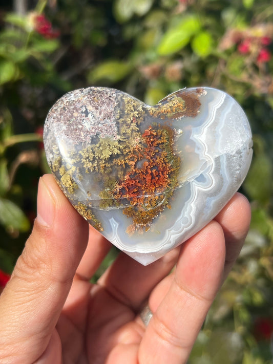 Scenic Moss Agate Heart AG