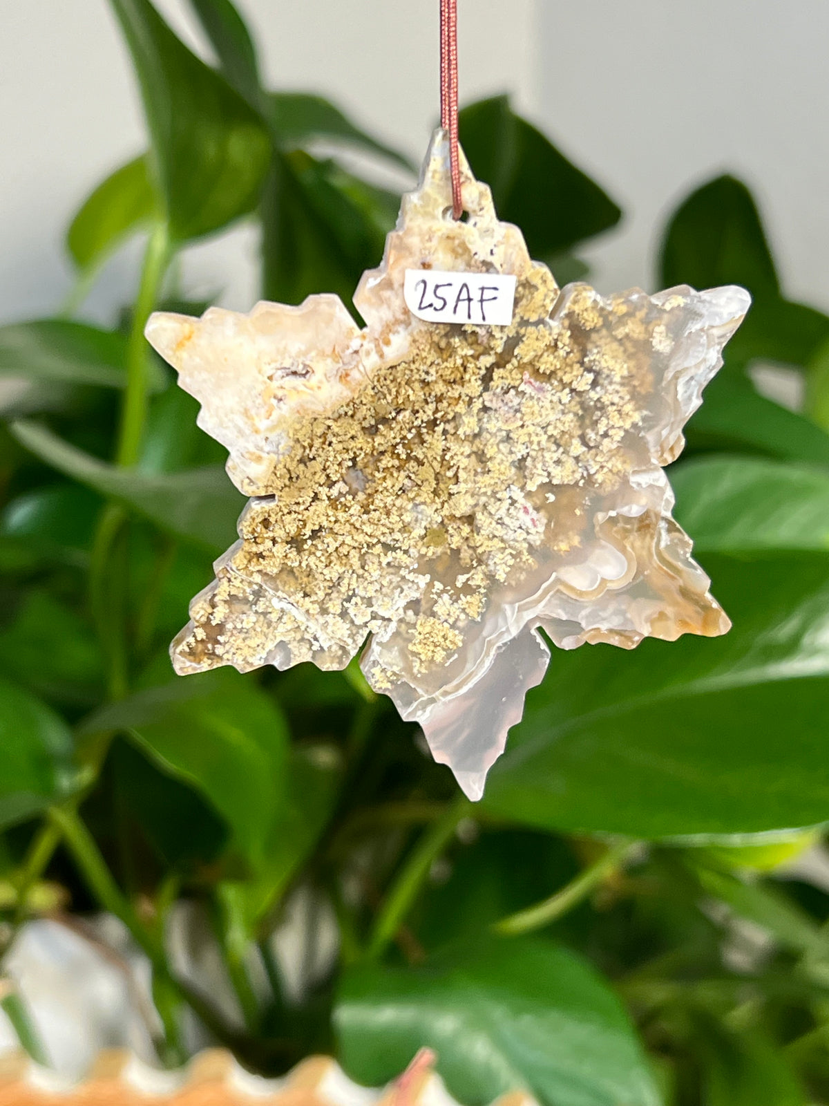 Scenic Moss Agate Snowflake Ornaments