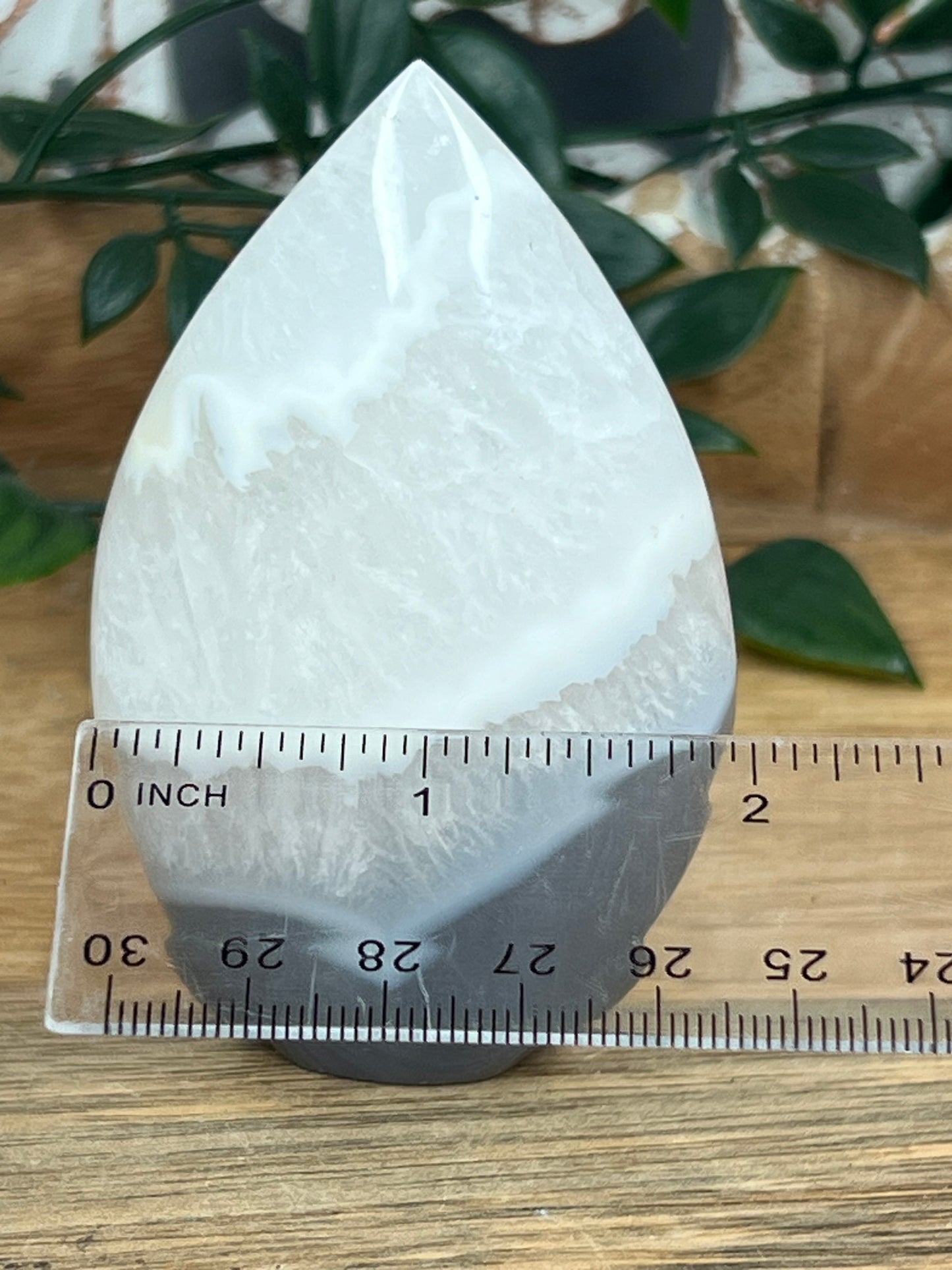 Blue Grey Lace Agate Flame