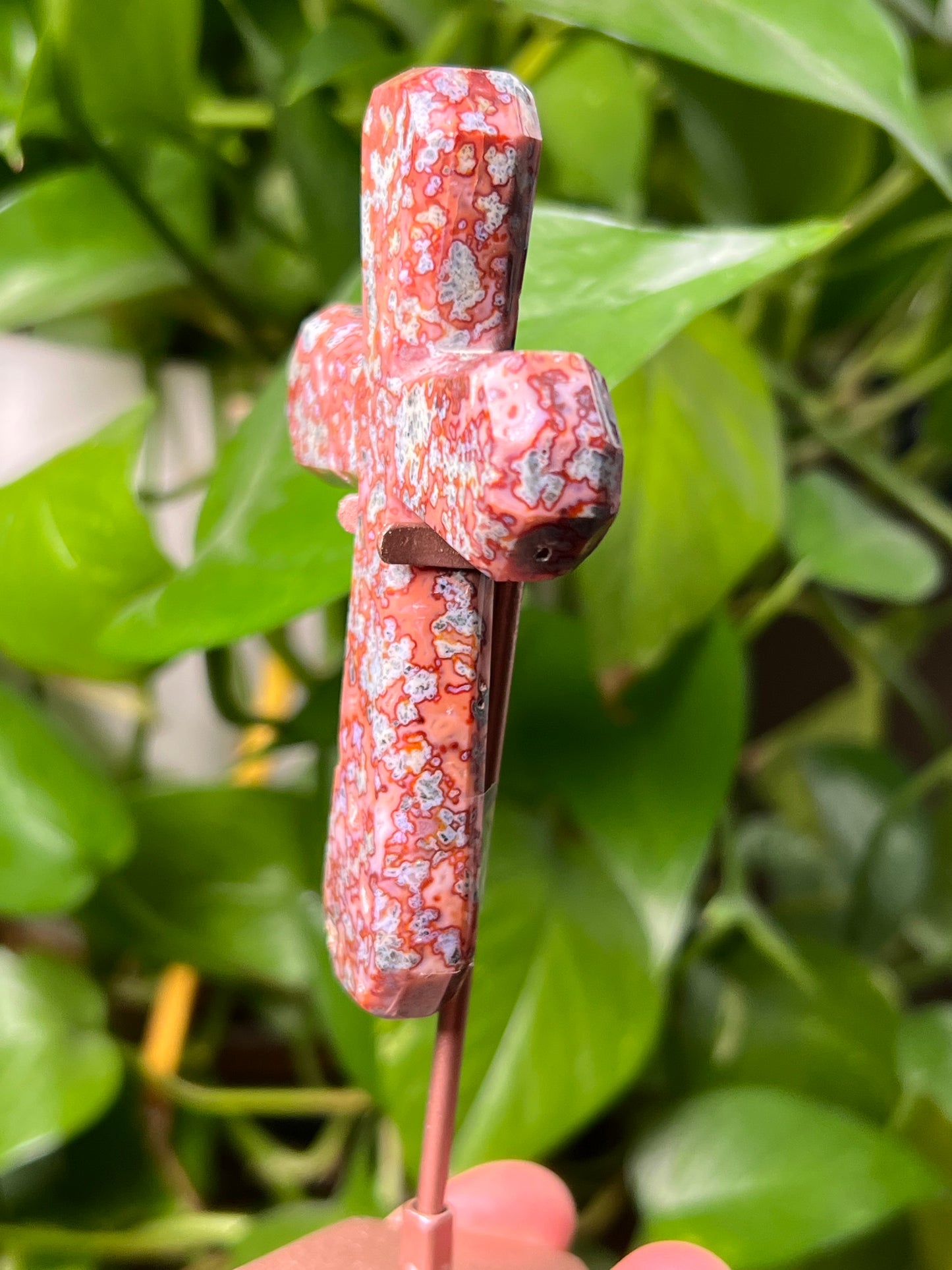Sumatra Plume Agate Cross