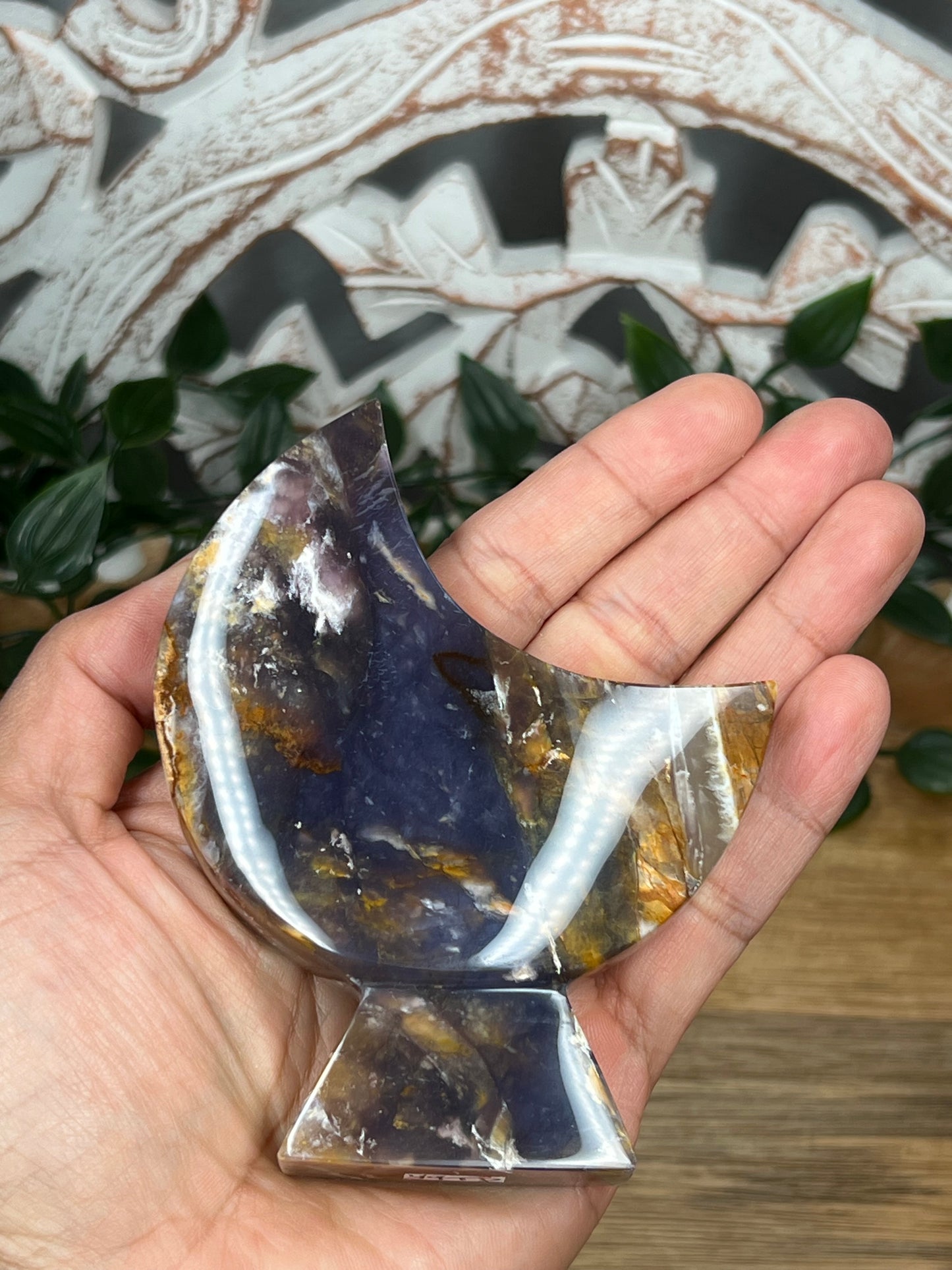 Purple Chalcedony Moon