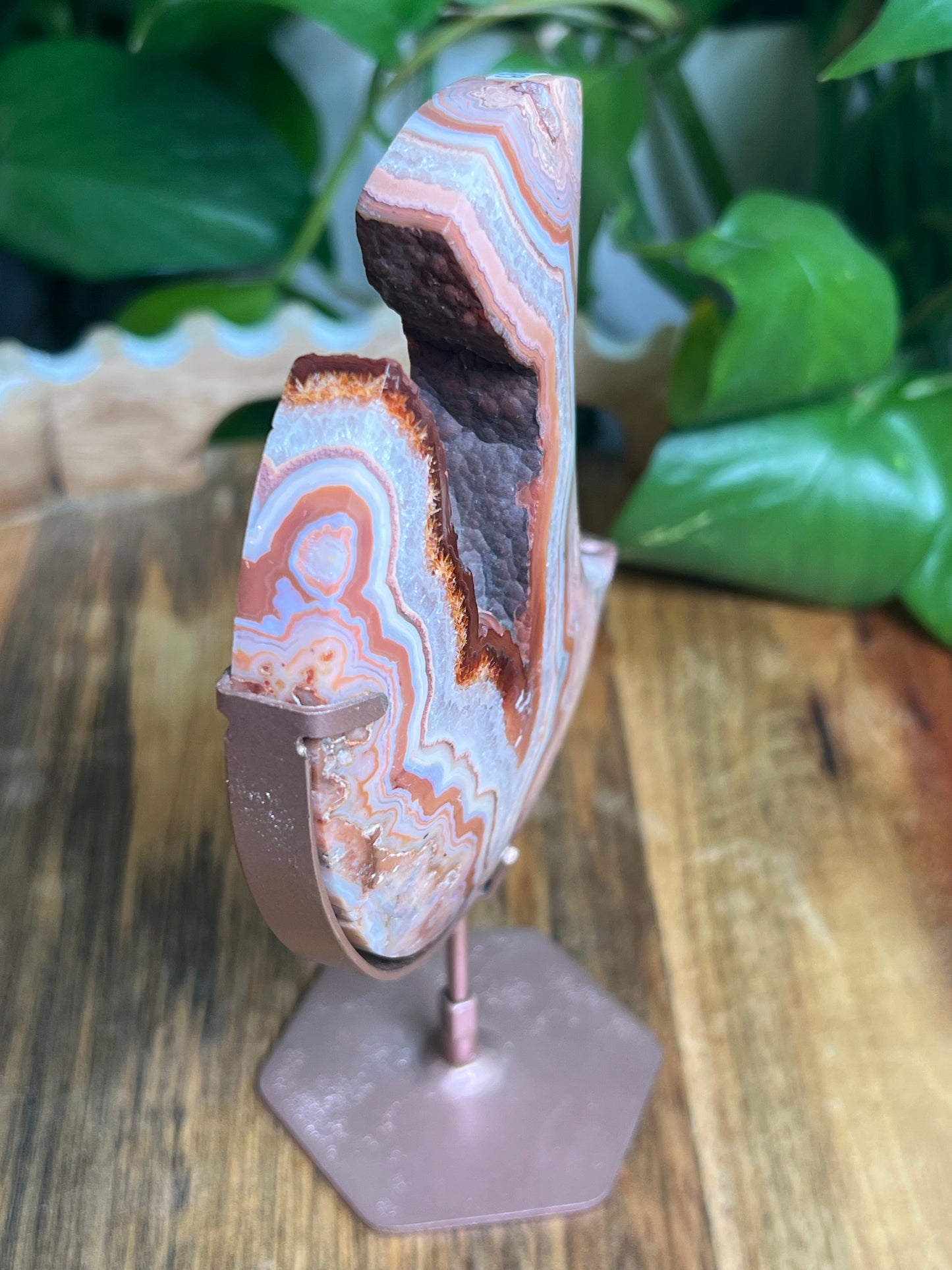 Pink Crazy Lace Agate Moon