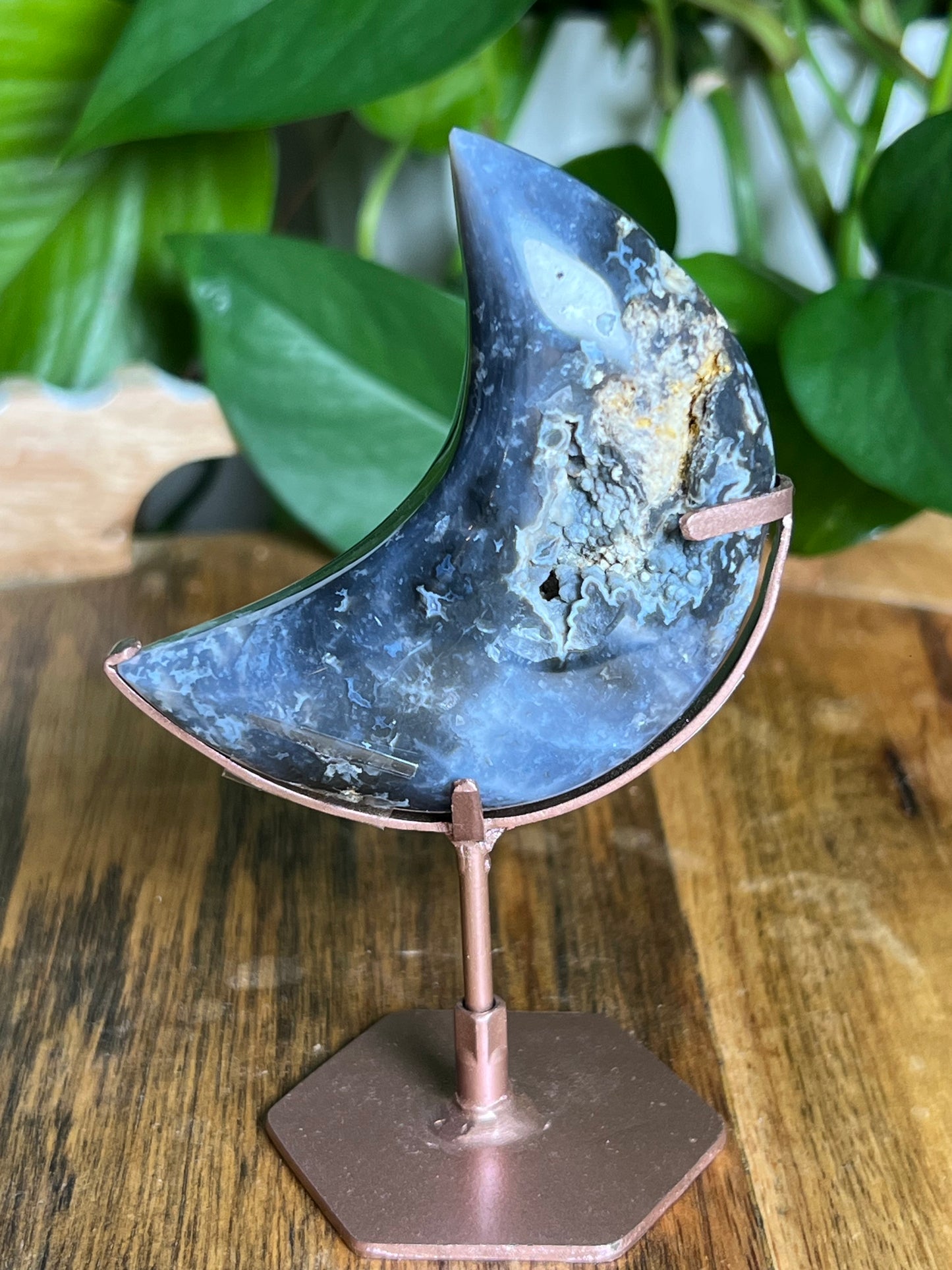 Blue Plume Agate Moon VE