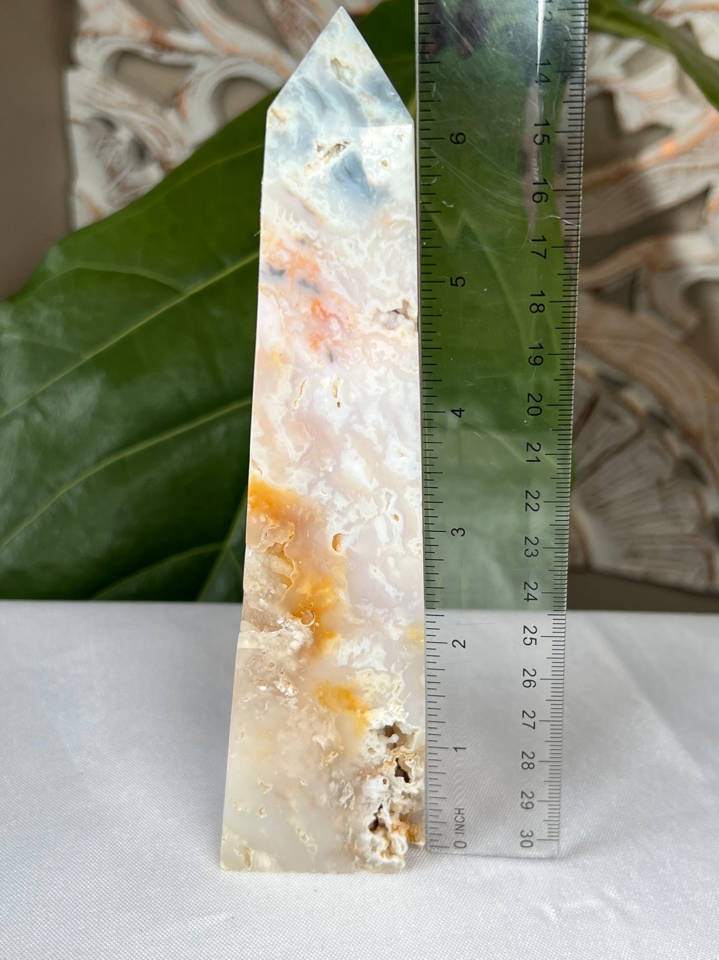 Rainbow Plume Agate Tower